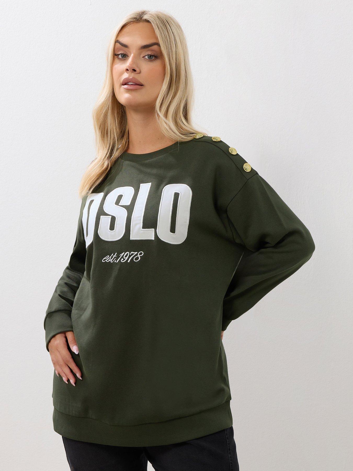 yours-curve-oslo-button-crew-neck-sweatshirt-greenoutfit
