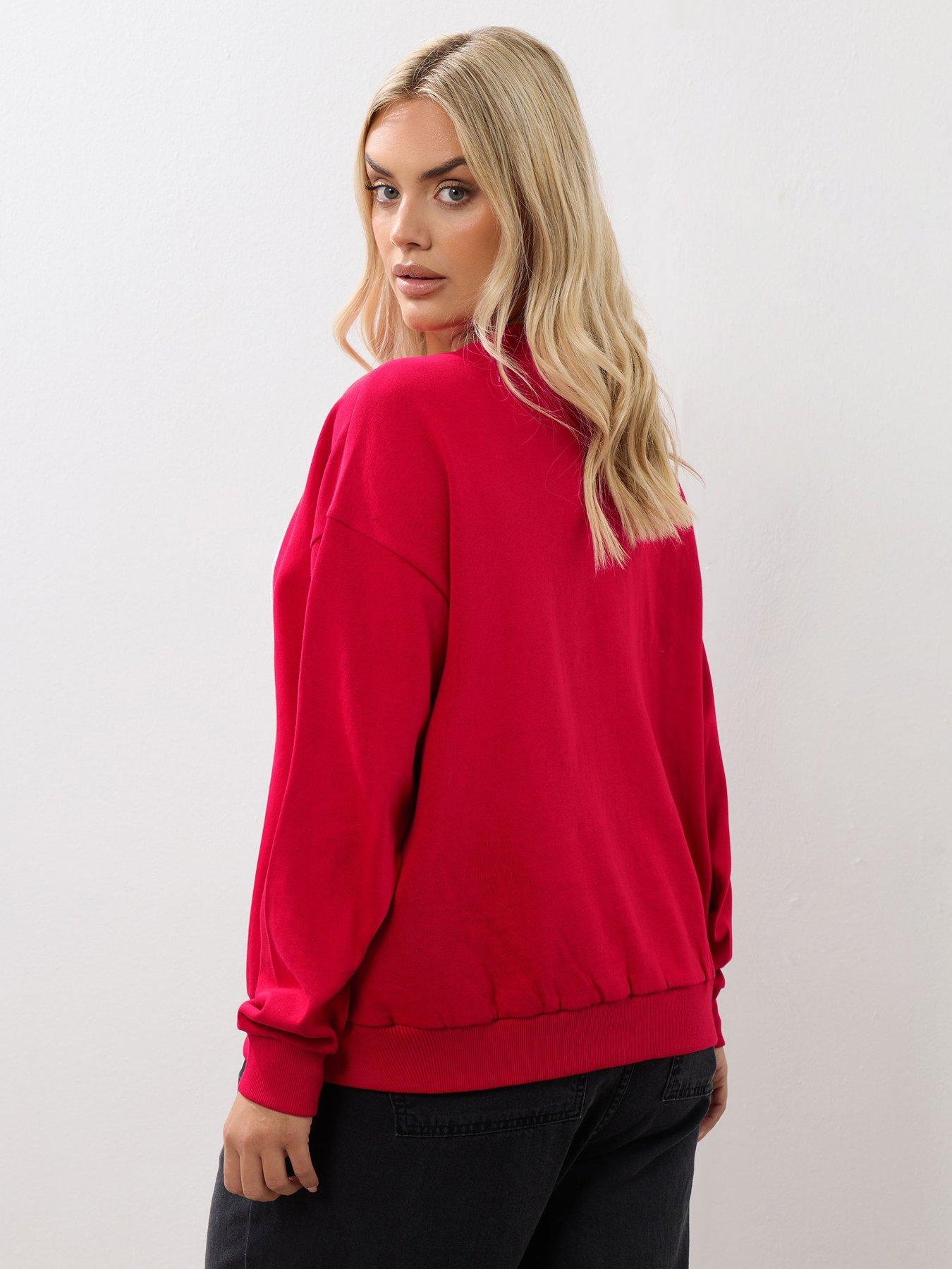 yours-curve-not-my-problem-crew-neck-sweatshirt-redstillFront