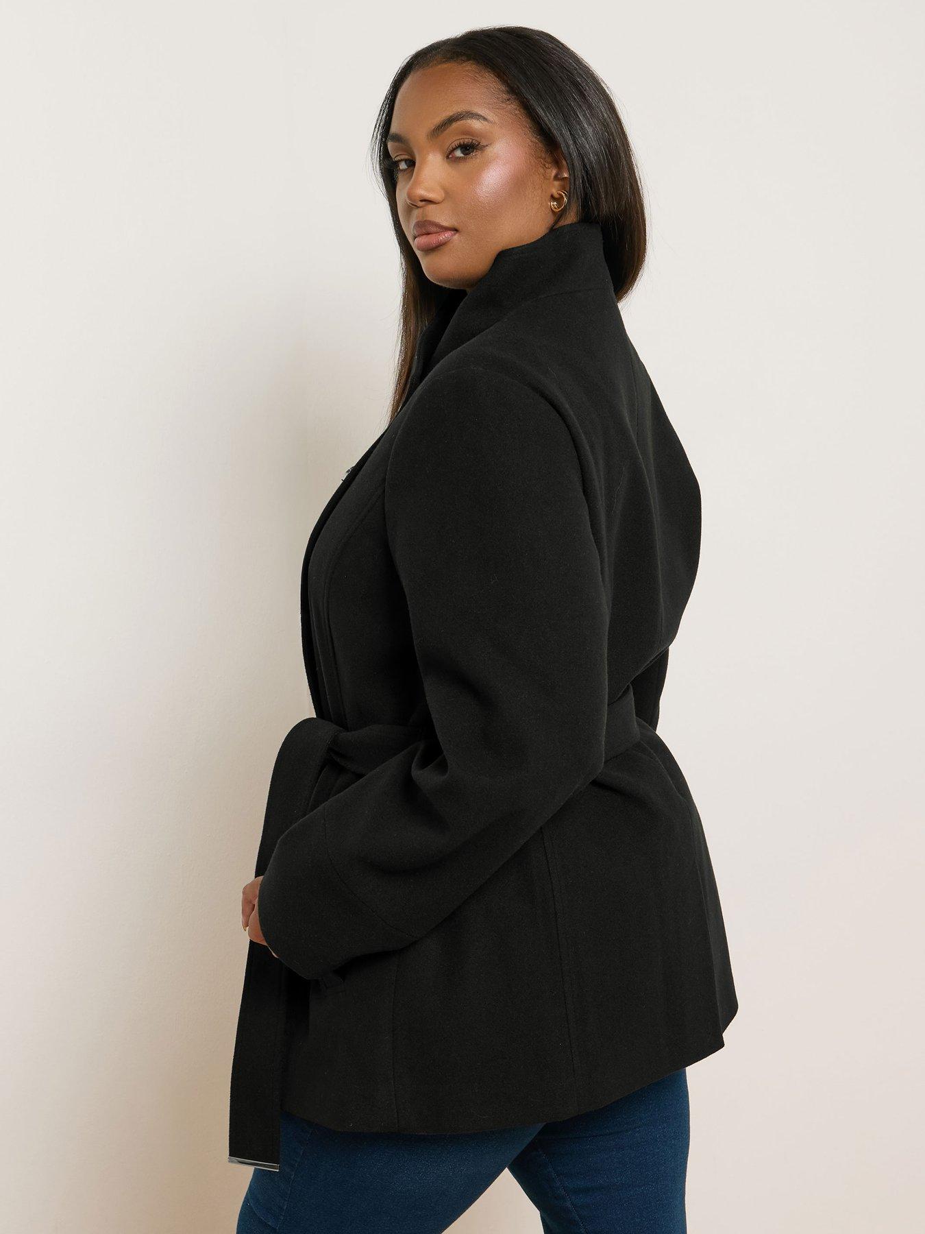 yours-curve-wrap-wool-coat-blackstillFront