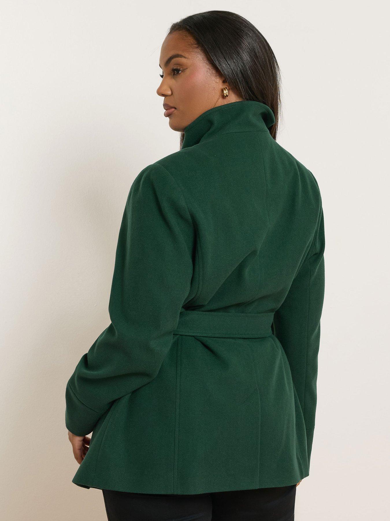 yours-curve-wrap-wool-coat-greenstillFront