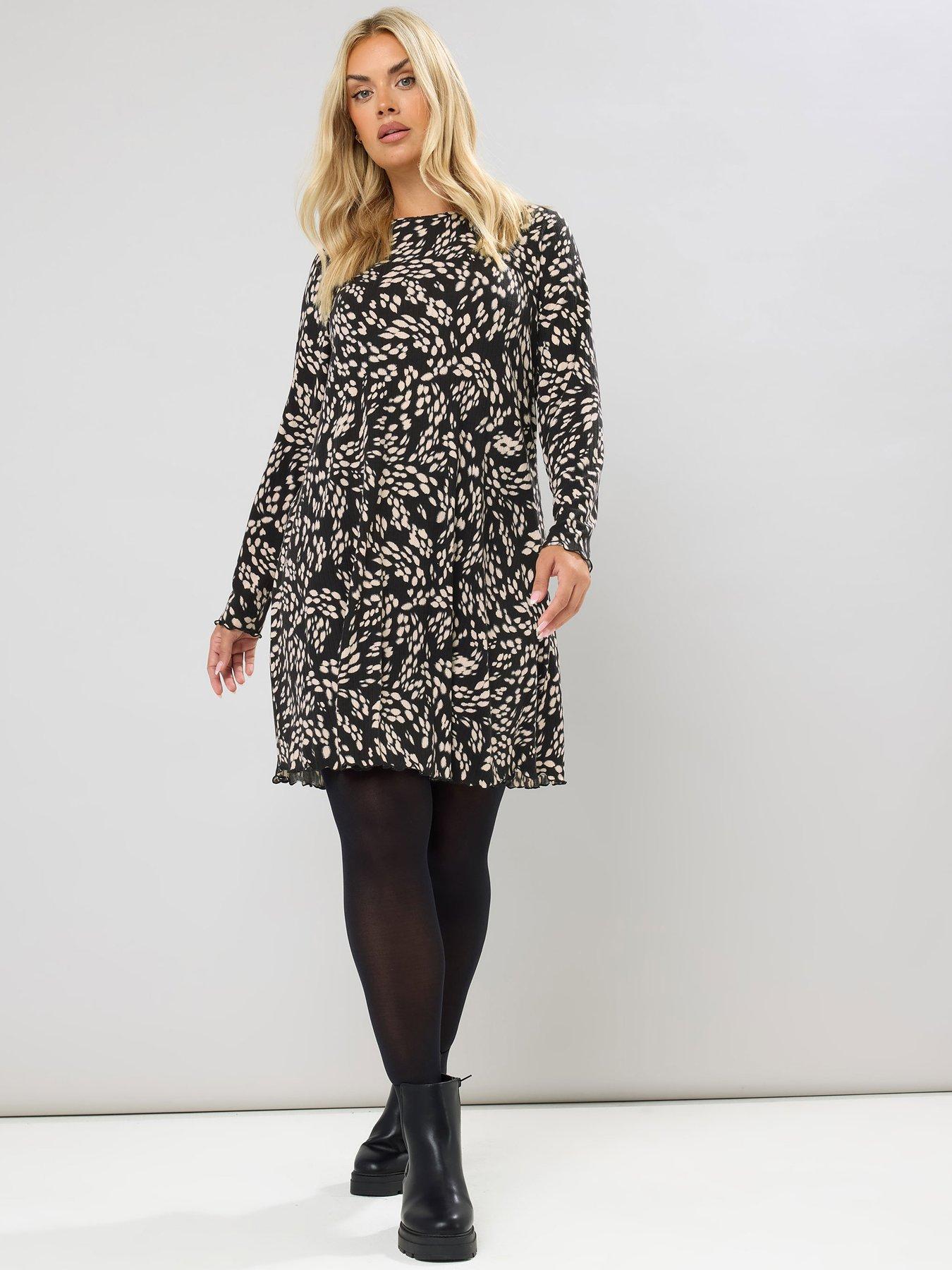 yours-curve-printed-ribbed-tunic-blackback