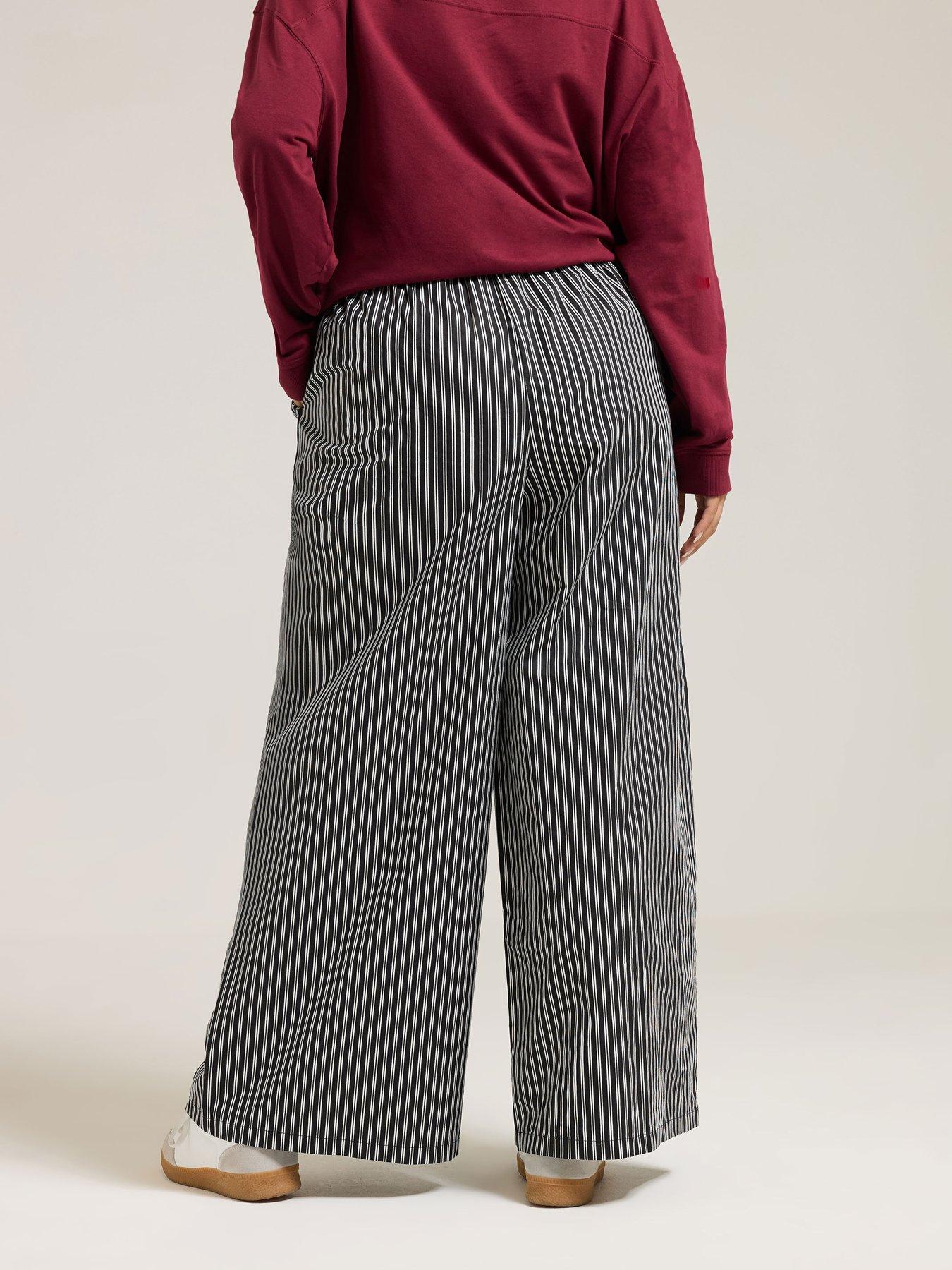 yours-curve-contrast-waist-stripe-trouser-blackstillFront