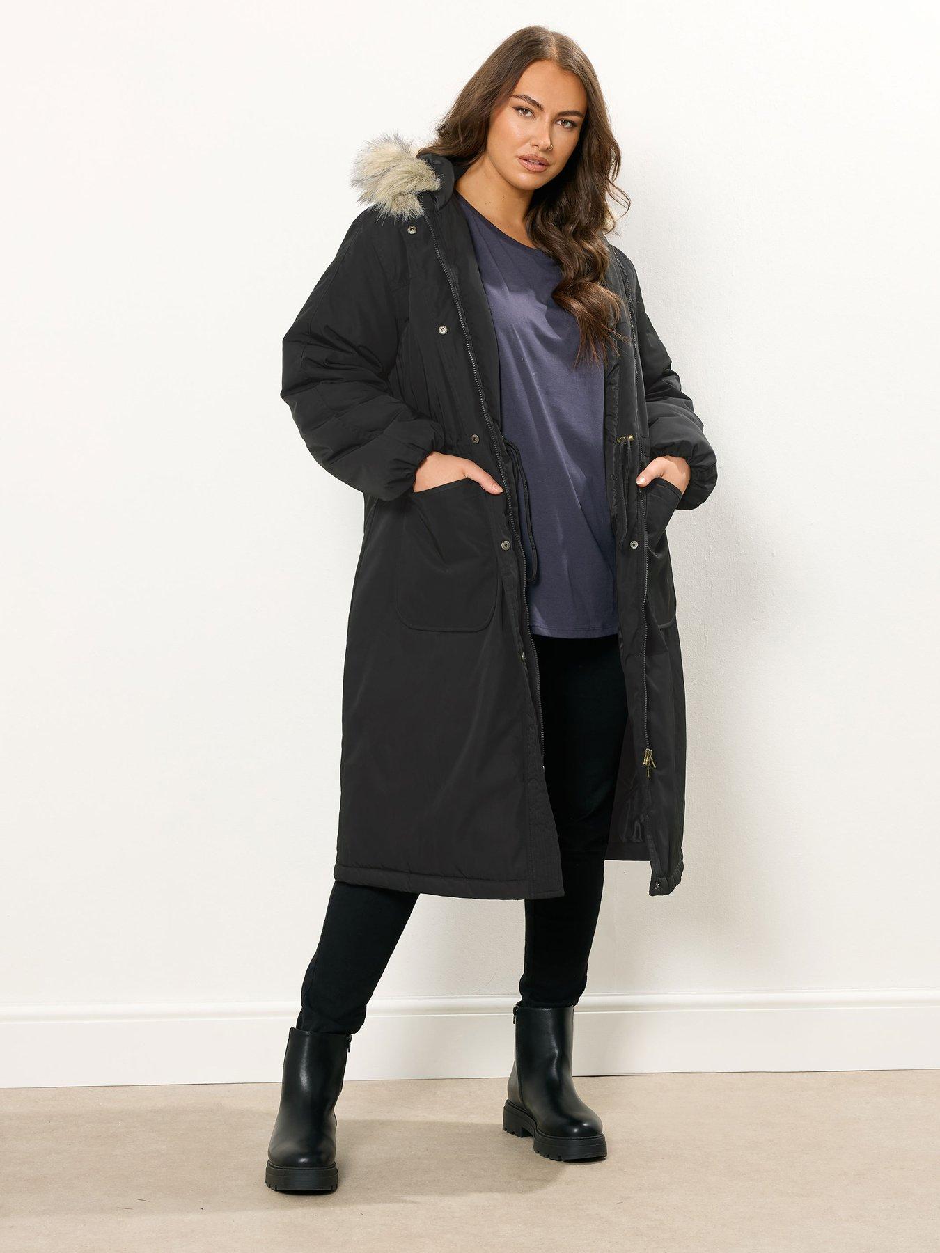 yours-curve-longline-luxe-parka-black