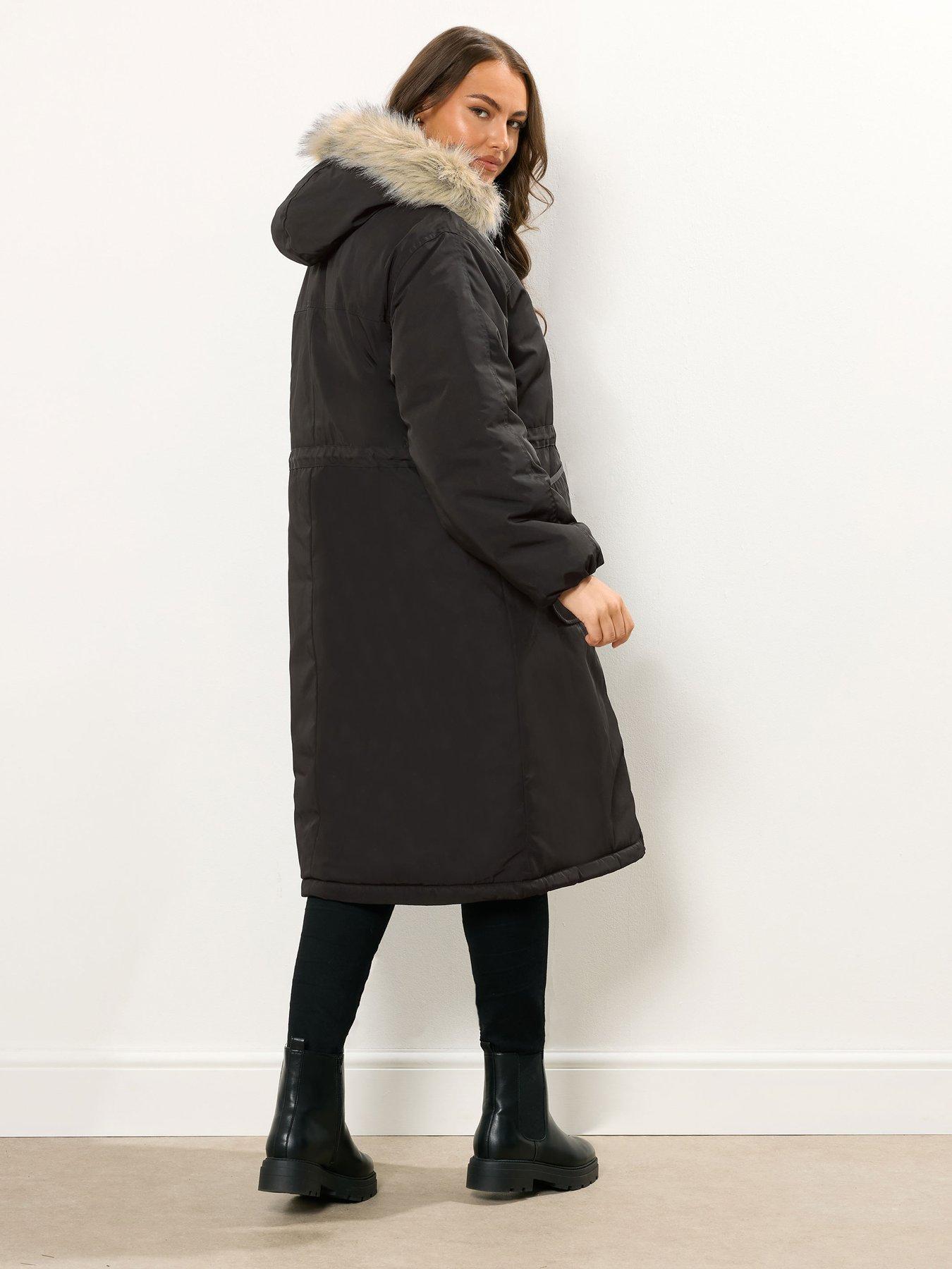 yours-curve-longline-luxe-parka-blackstillFront