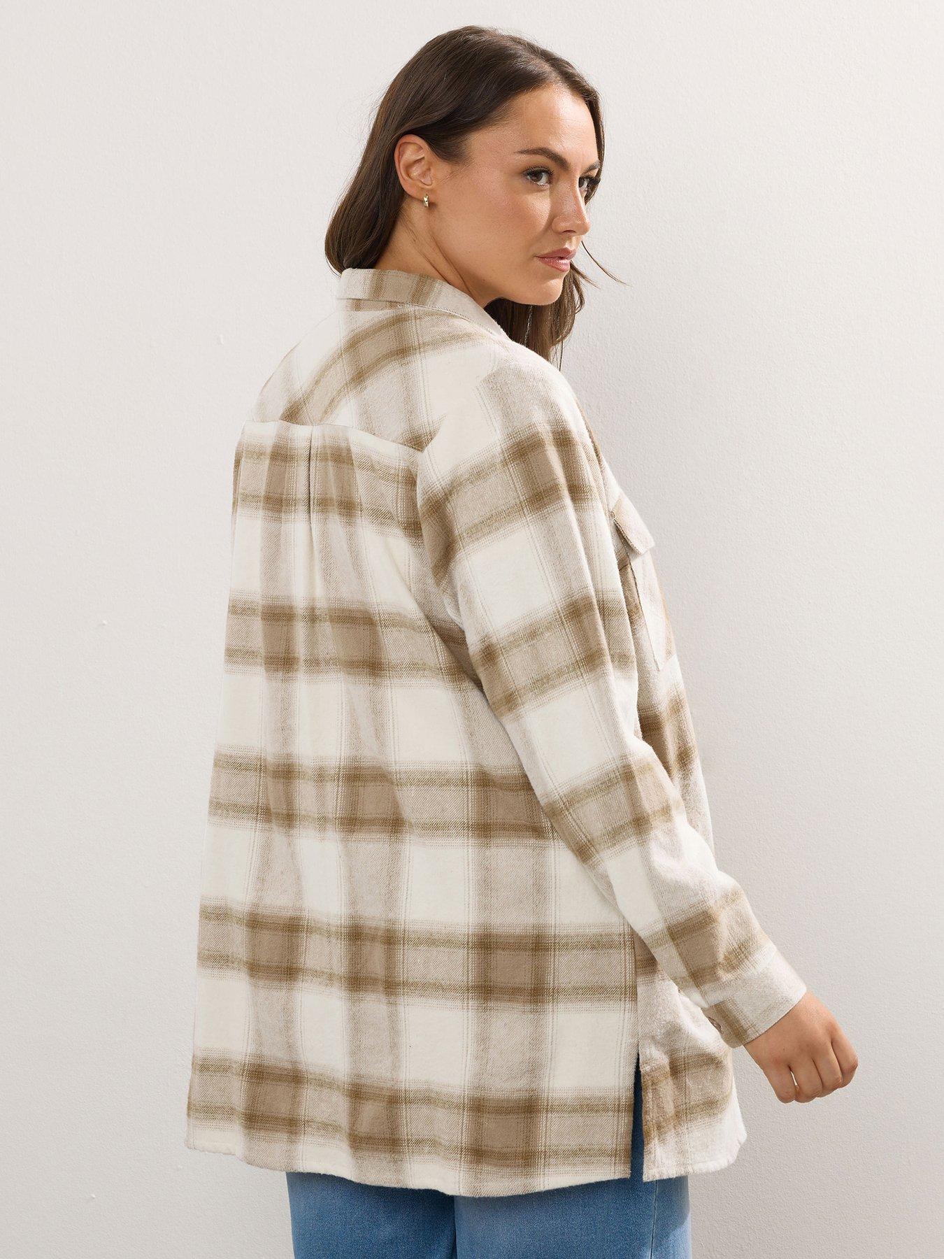 yours-curve-check-shacket-naturalstillFront