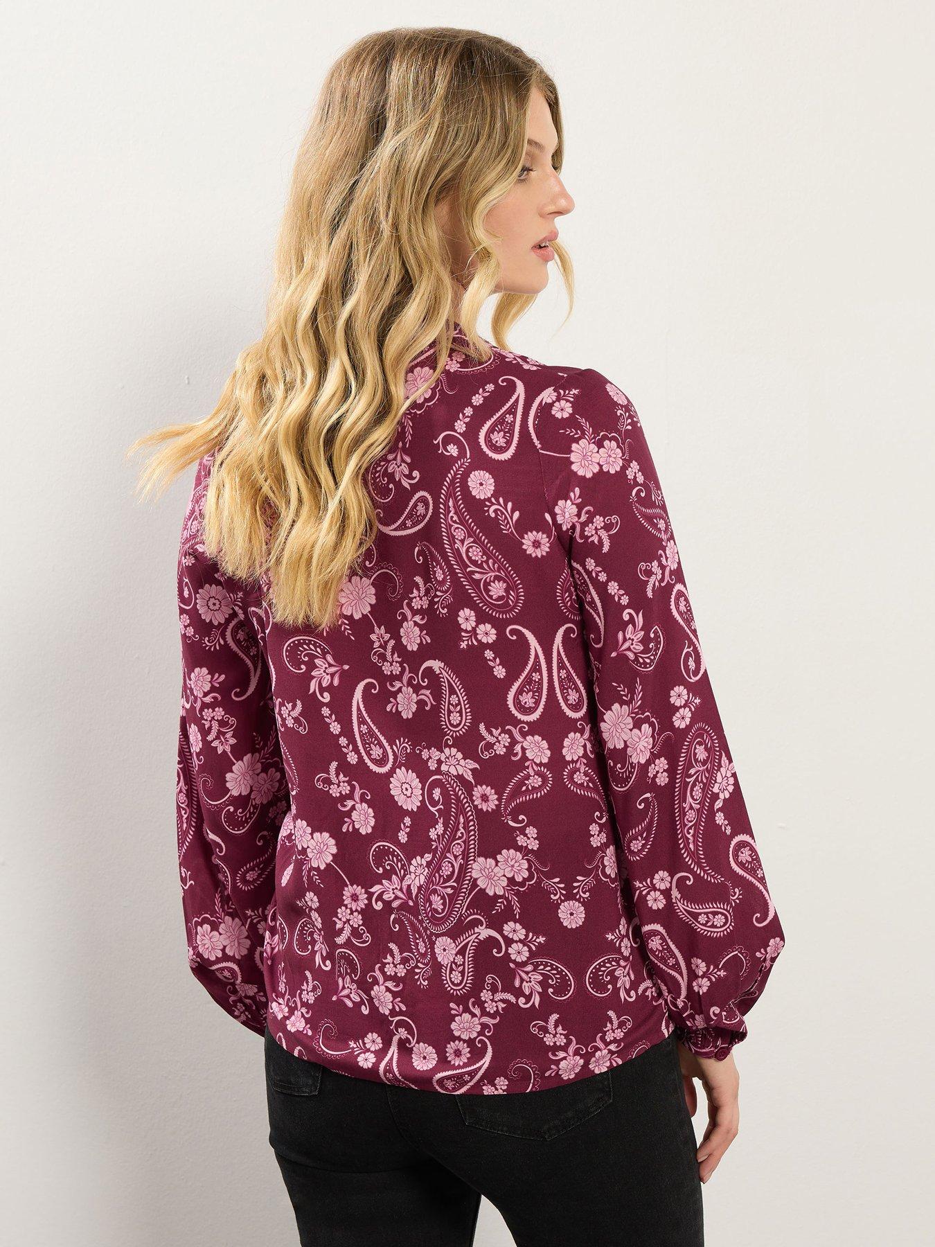 long-tall-sally-paisley-button-shirt-redstillFront