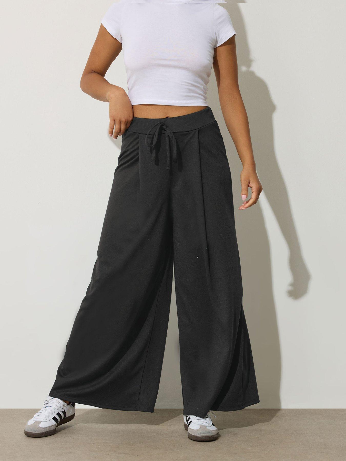 PixieGirl Petite Ponte Palazzo Trouser - Black