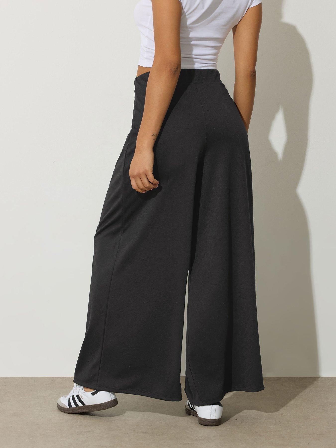 pixiegirl-petite-ponte-palazzo-trouser-blackstillFront