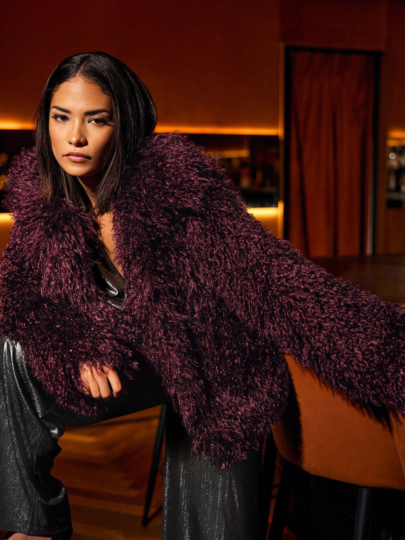 PixieGirl Petite Faux Fur Coat - Red