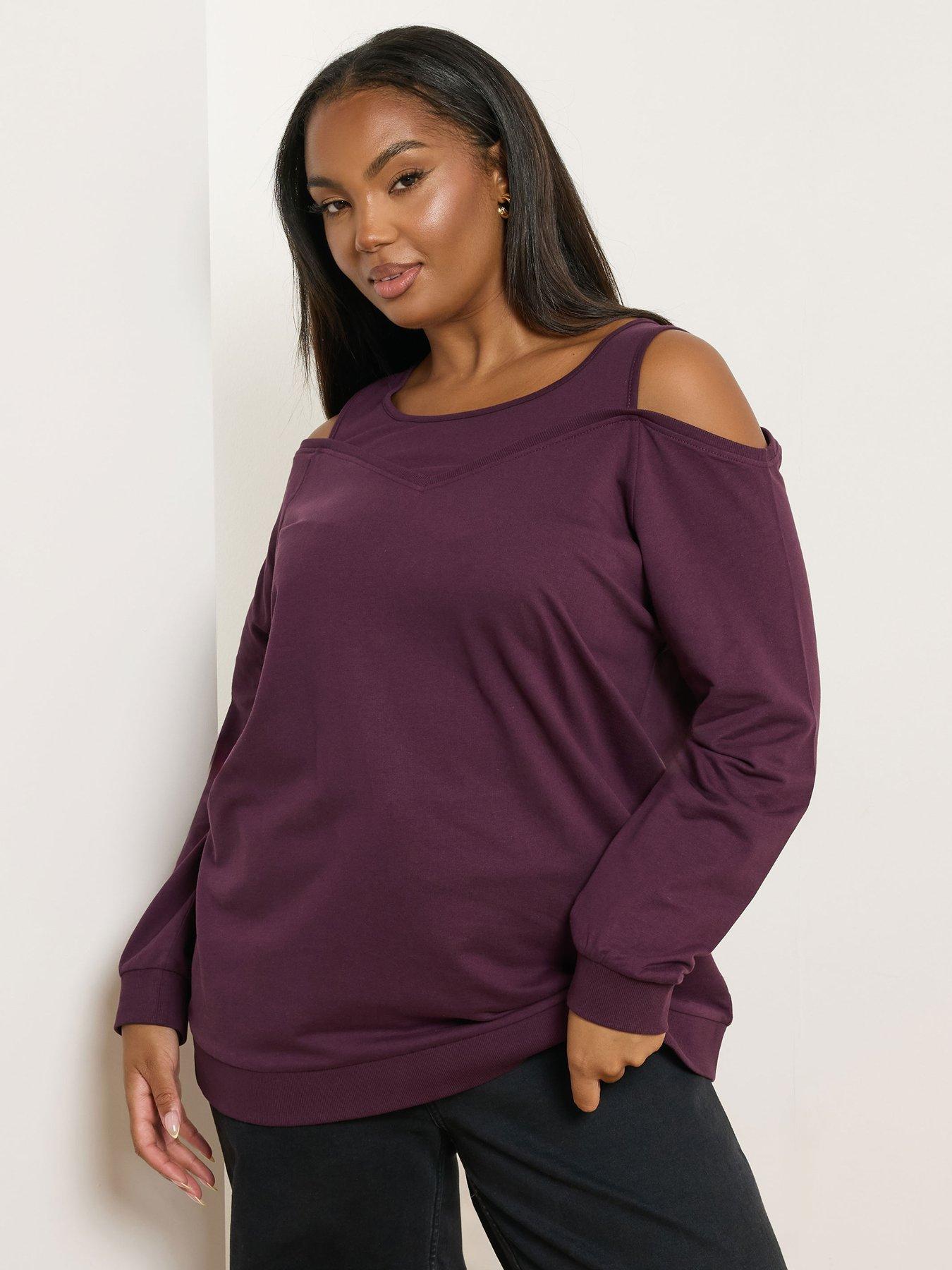 Yours Curve Bardot 2 In 1 Jumper - Red