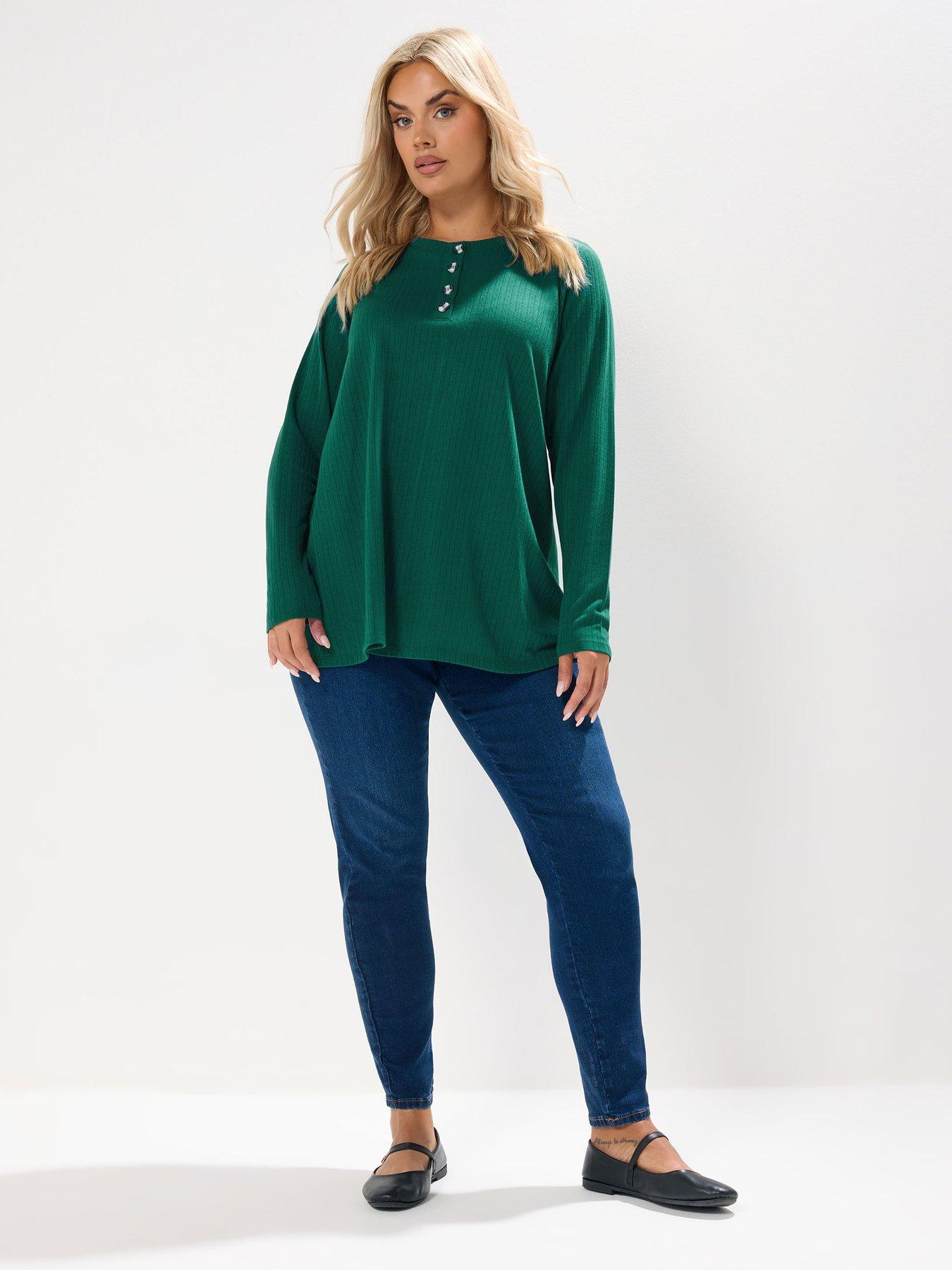 yours-curve-pointelle-henley-swing-top-greenback