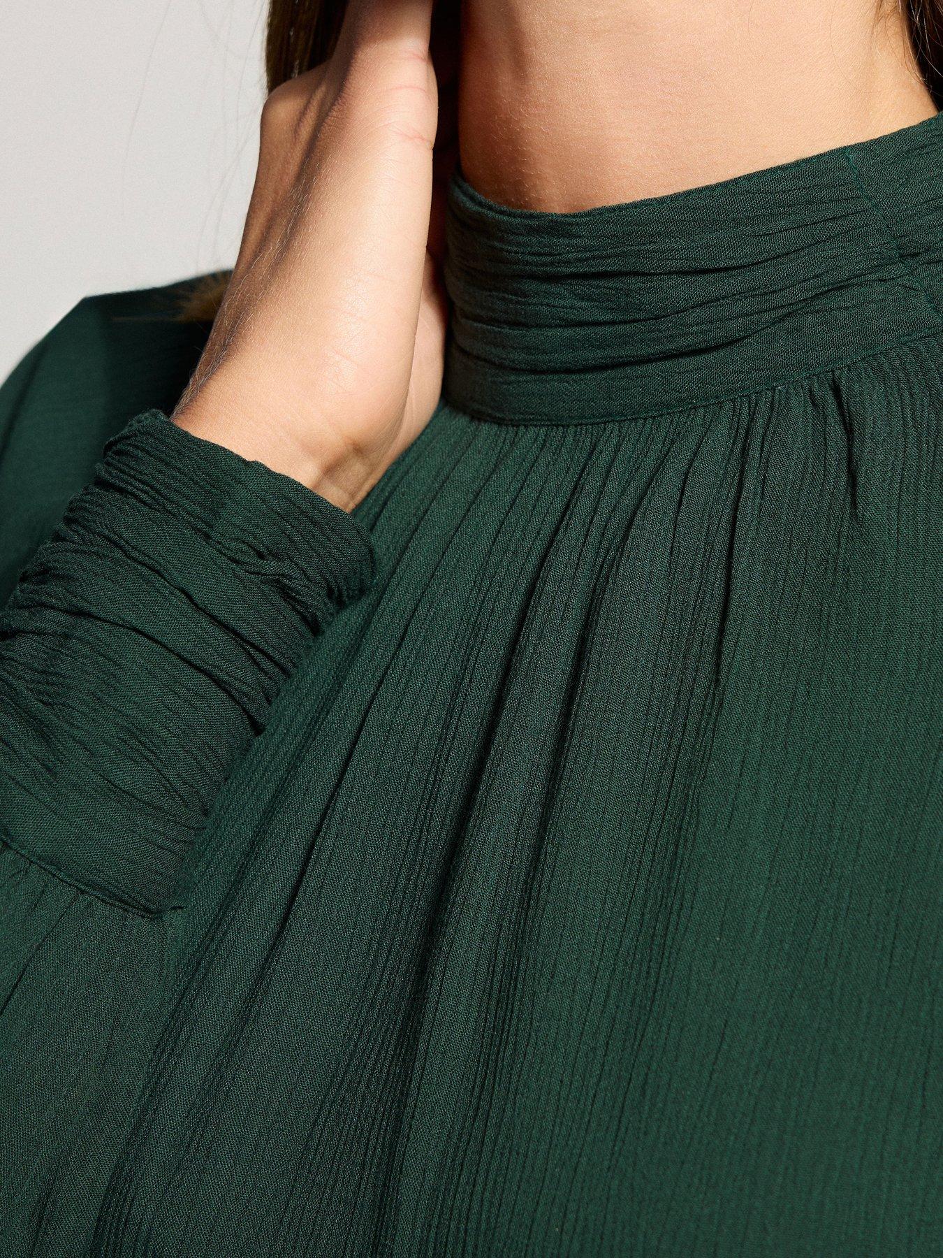 long-tall-sally-high-neck-crinkle-blouse-greenoutfit