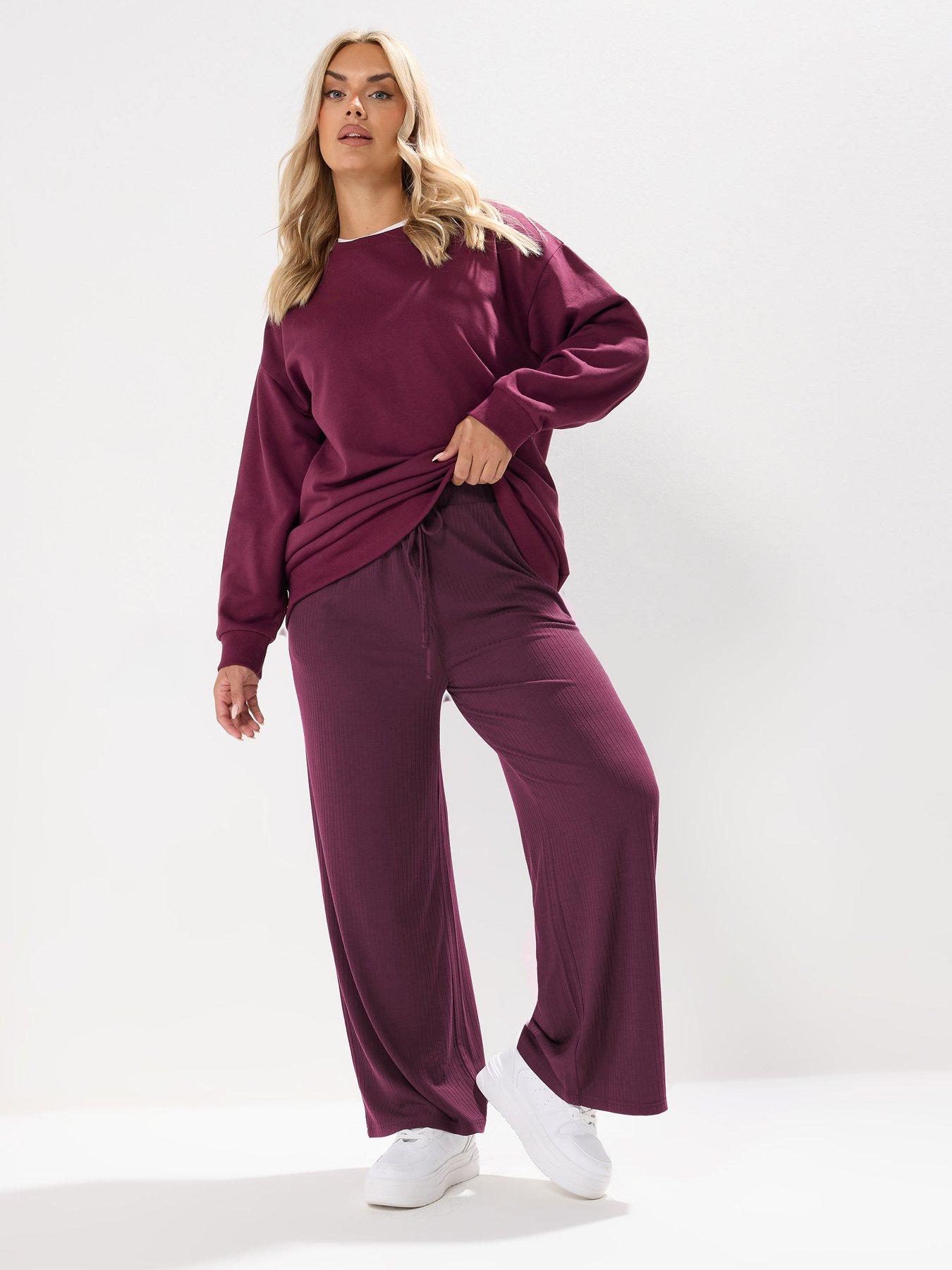 yours-curve-wide-leg-ribbed-pull-on-trouser-redback