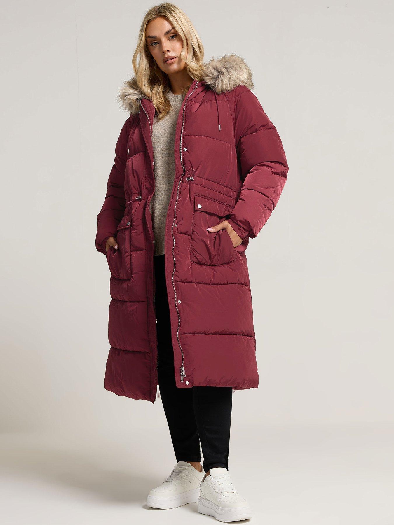 yours-curve-padded-plush-parka-red