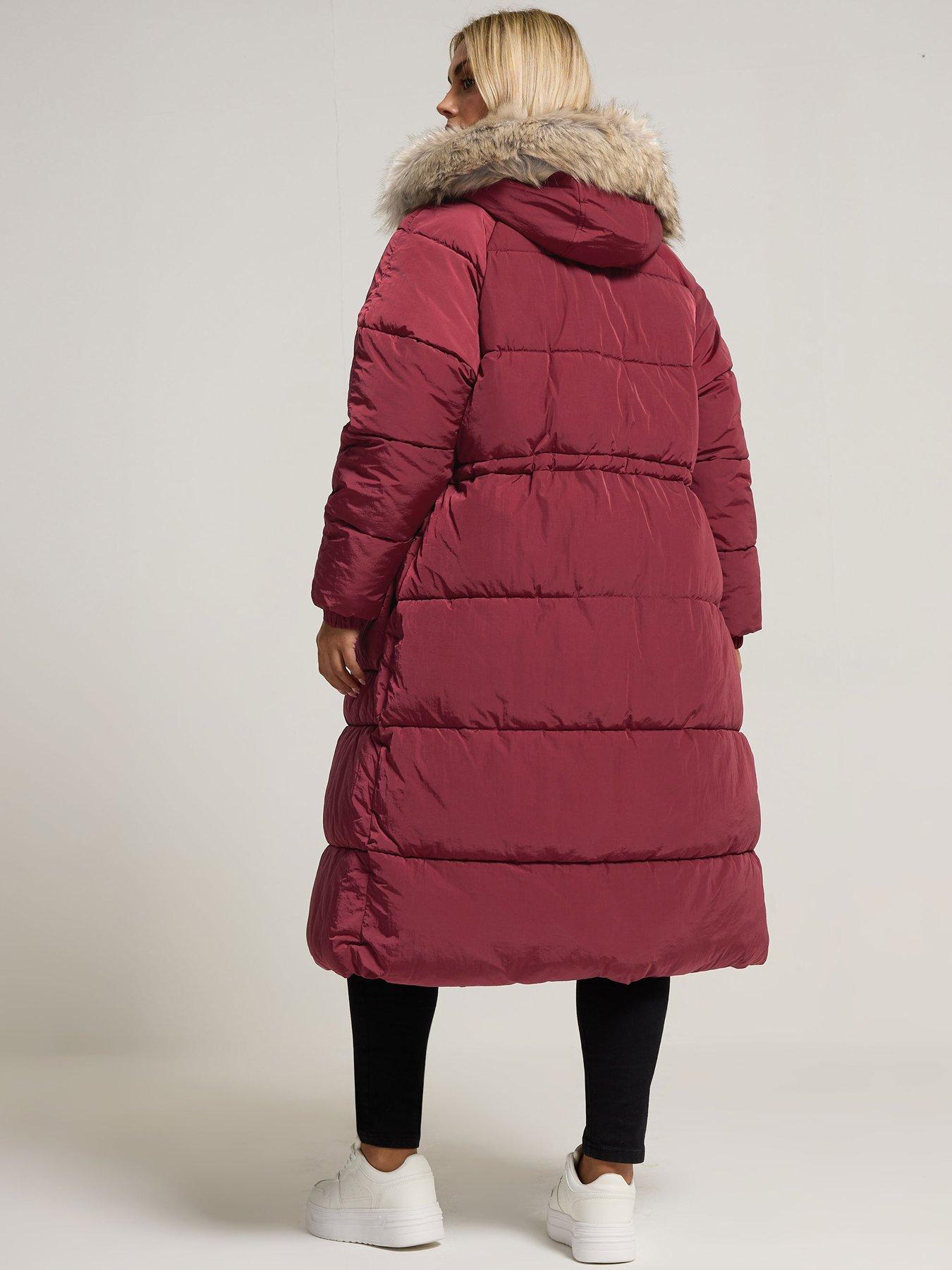 yours-curve-padded-plush-parka-redstillFront