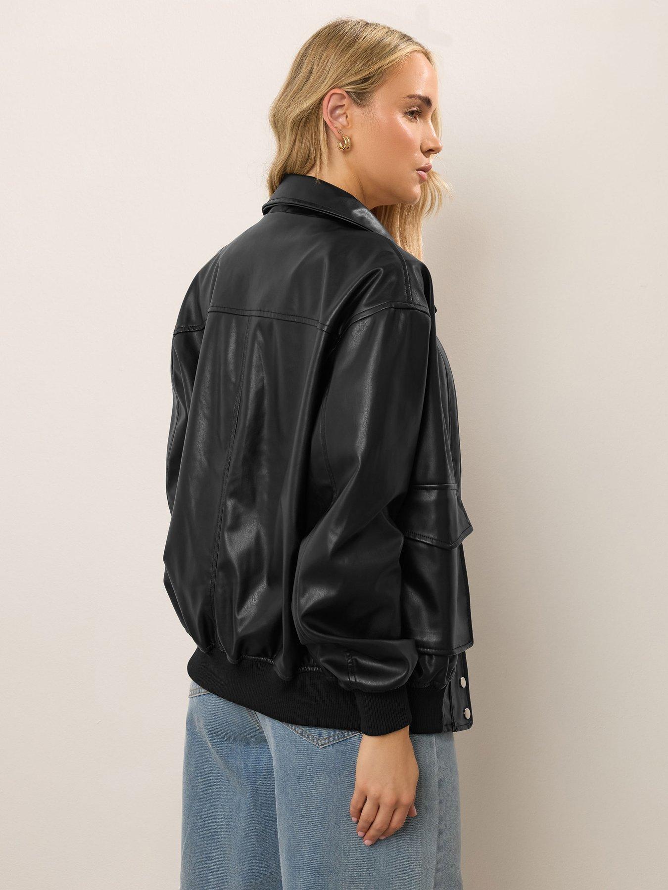 long-tall-sally-faux-leather-trucker-jacket-blackstillFront