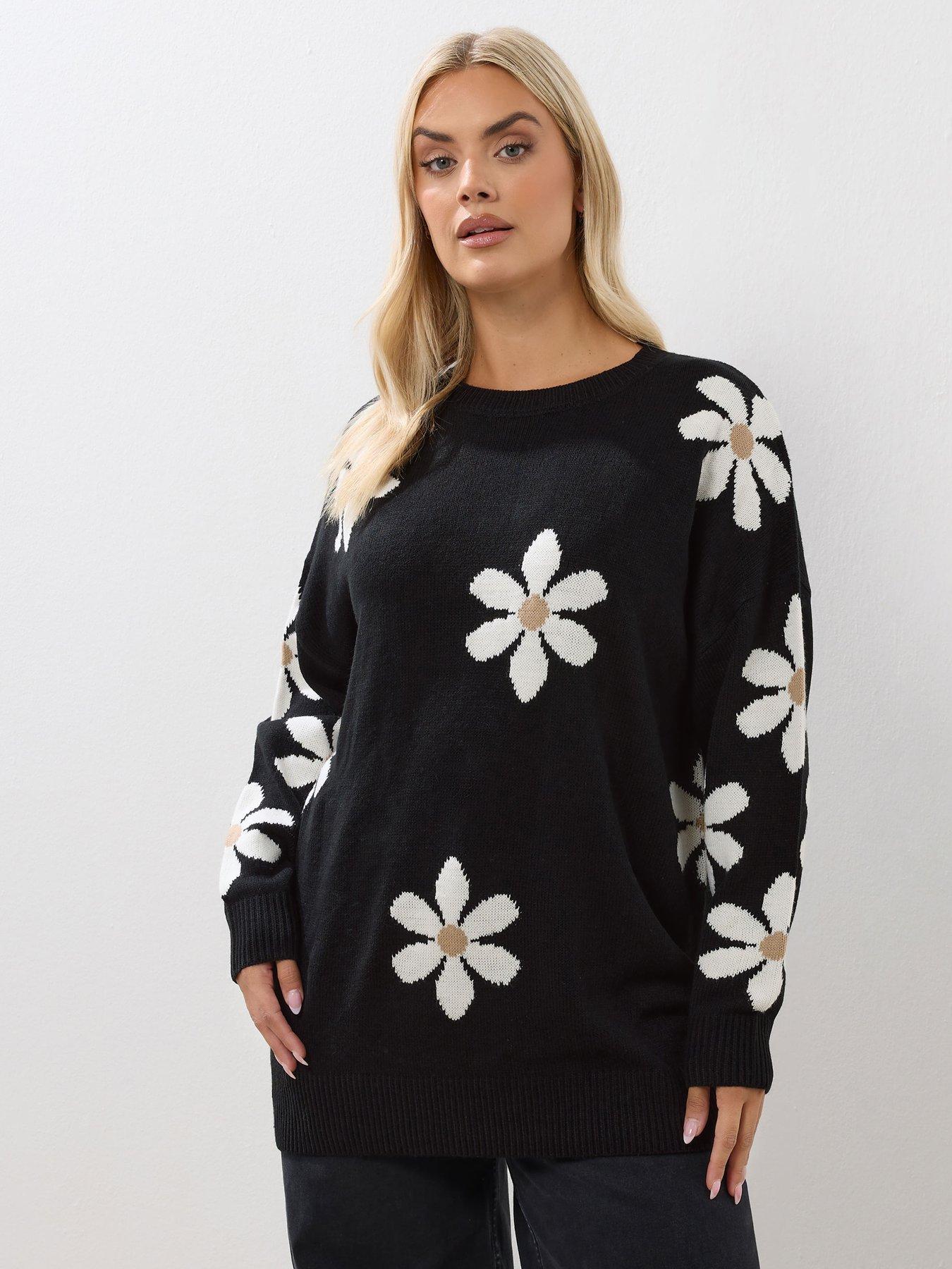 yours-curve-conversational-flower-jumper-black