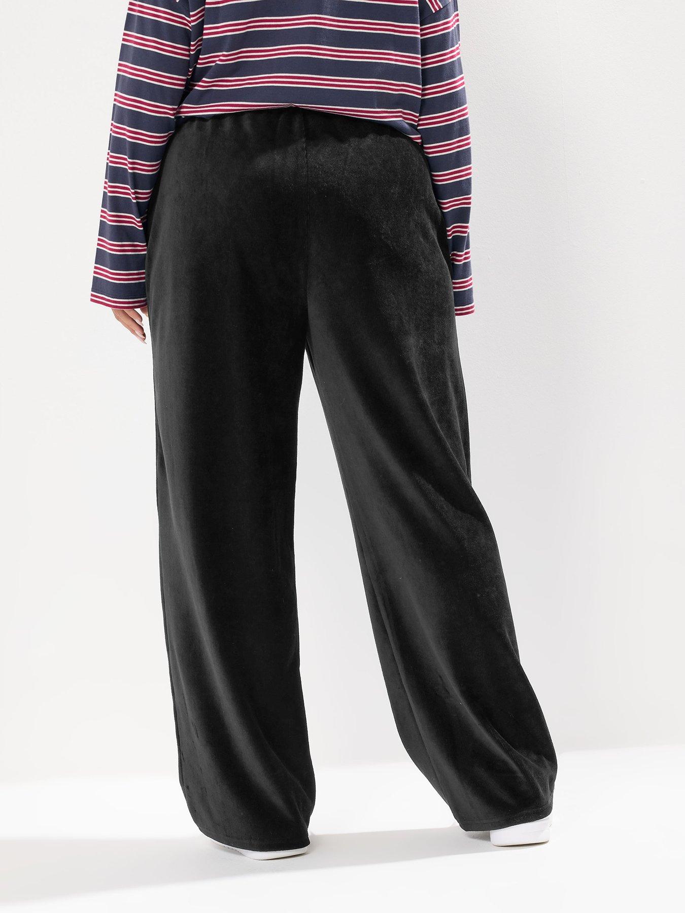 Image 2 of 4 of Yours Curve Cord Drawstring Pull On Trouser - Black