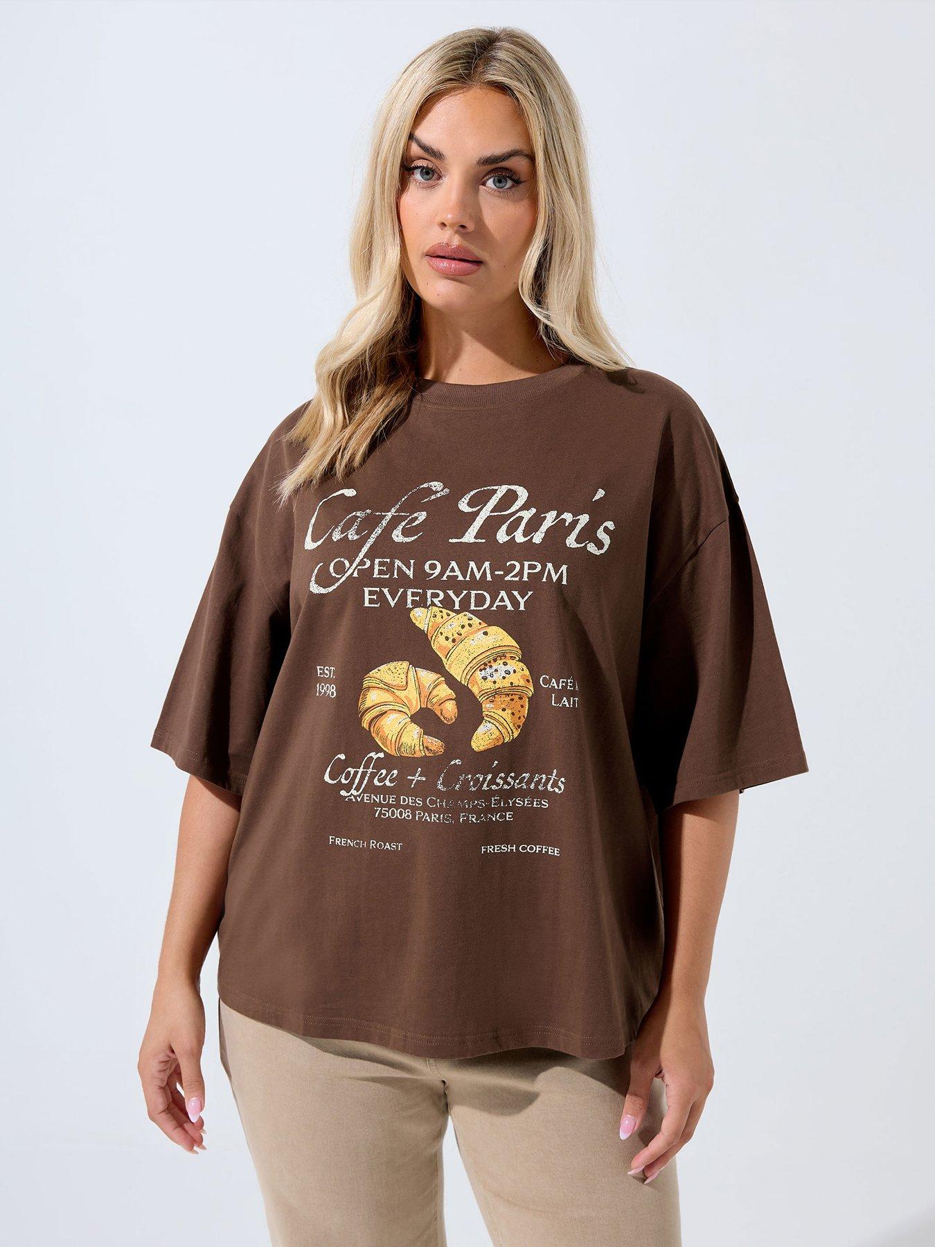 yours-curve-croissant-cafe-t-shirt-brown
