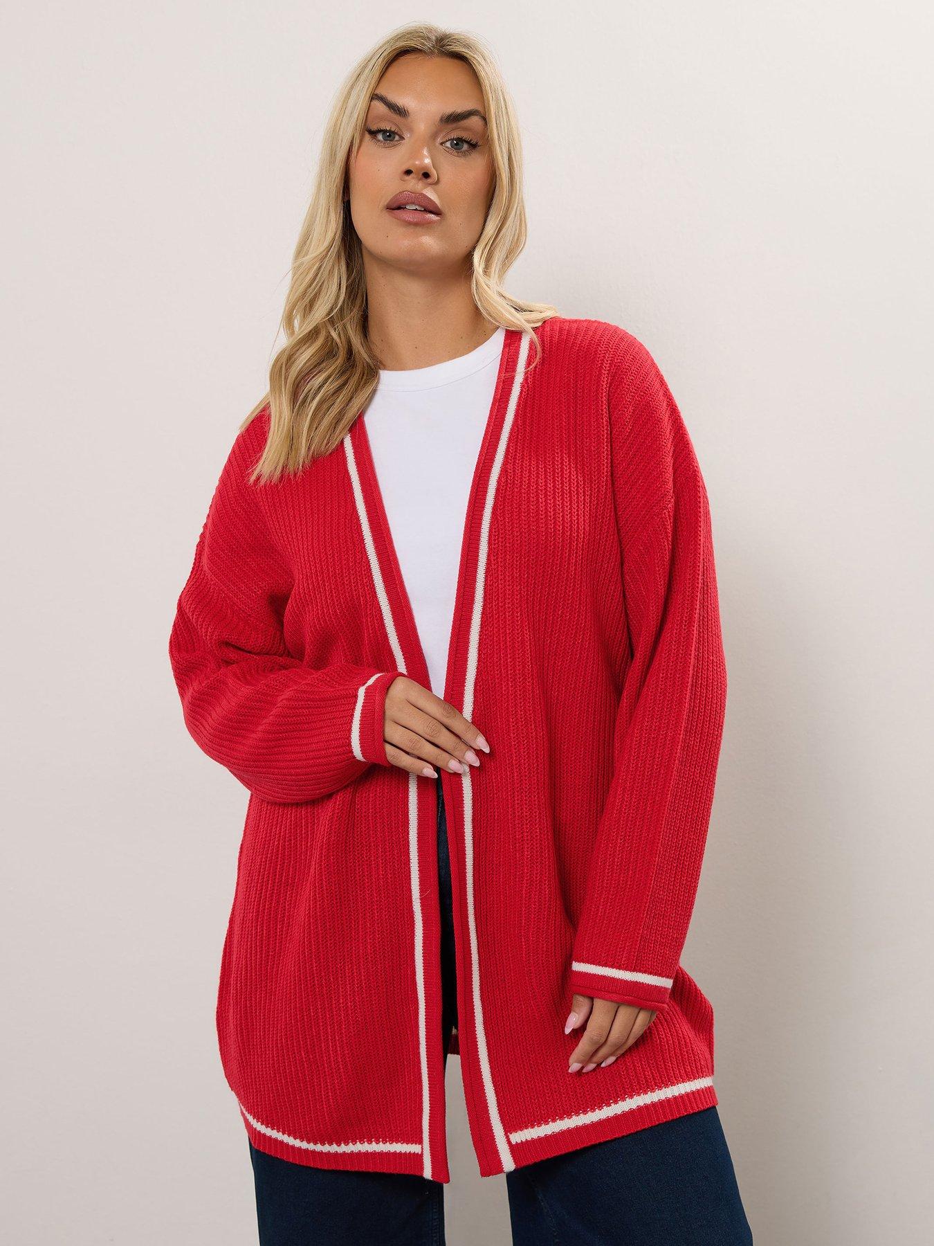 yours-curve-tipping-cardigan-red