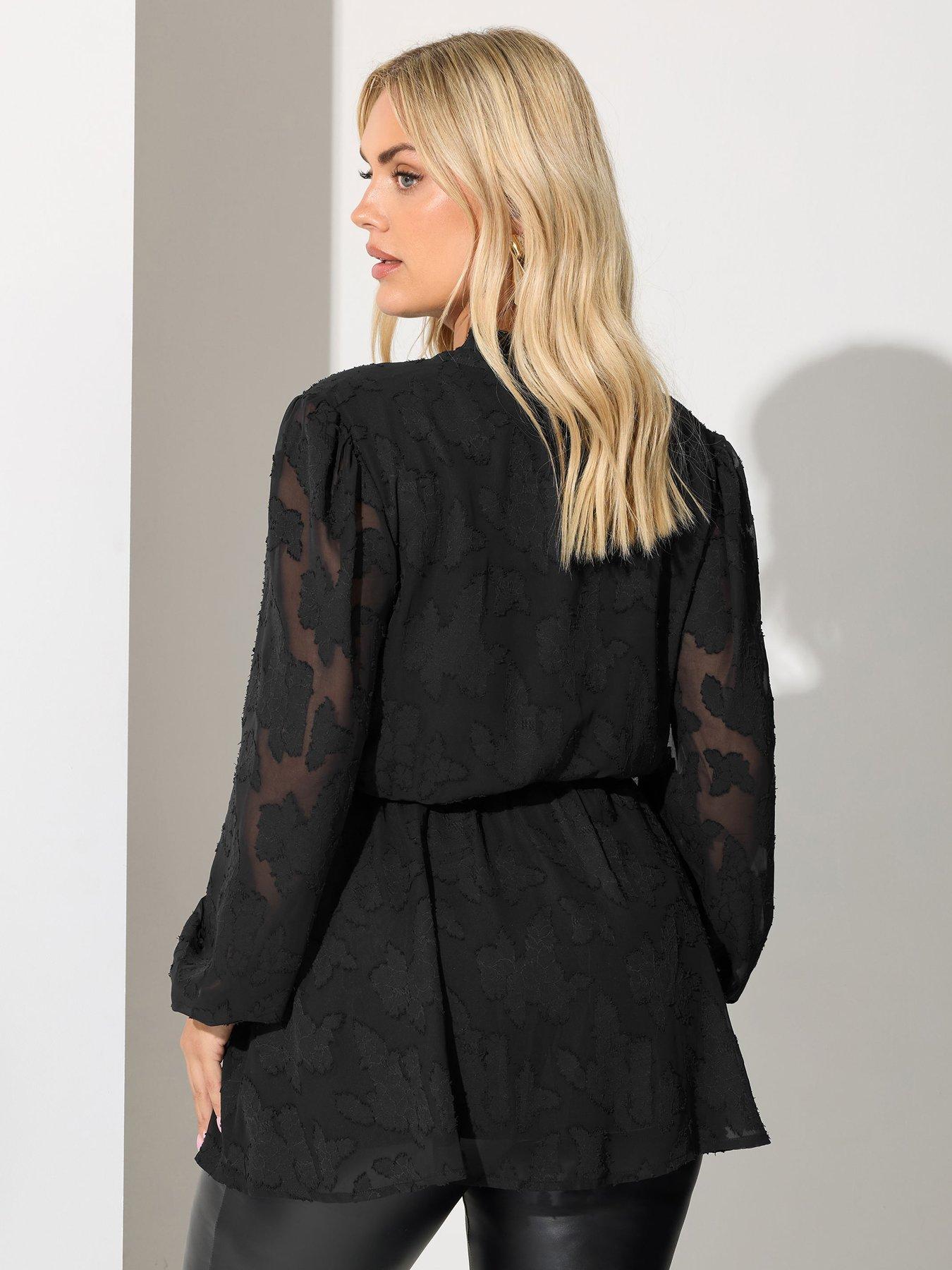 yours-curve-floral-burn-out-wrap-top-blackstillFront