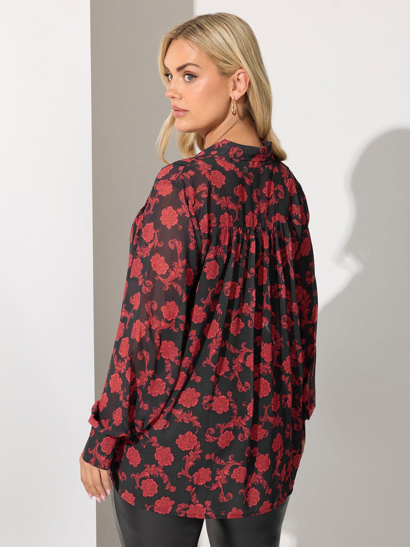 yours-curve-pleated-bow-blouse-blackstillFront