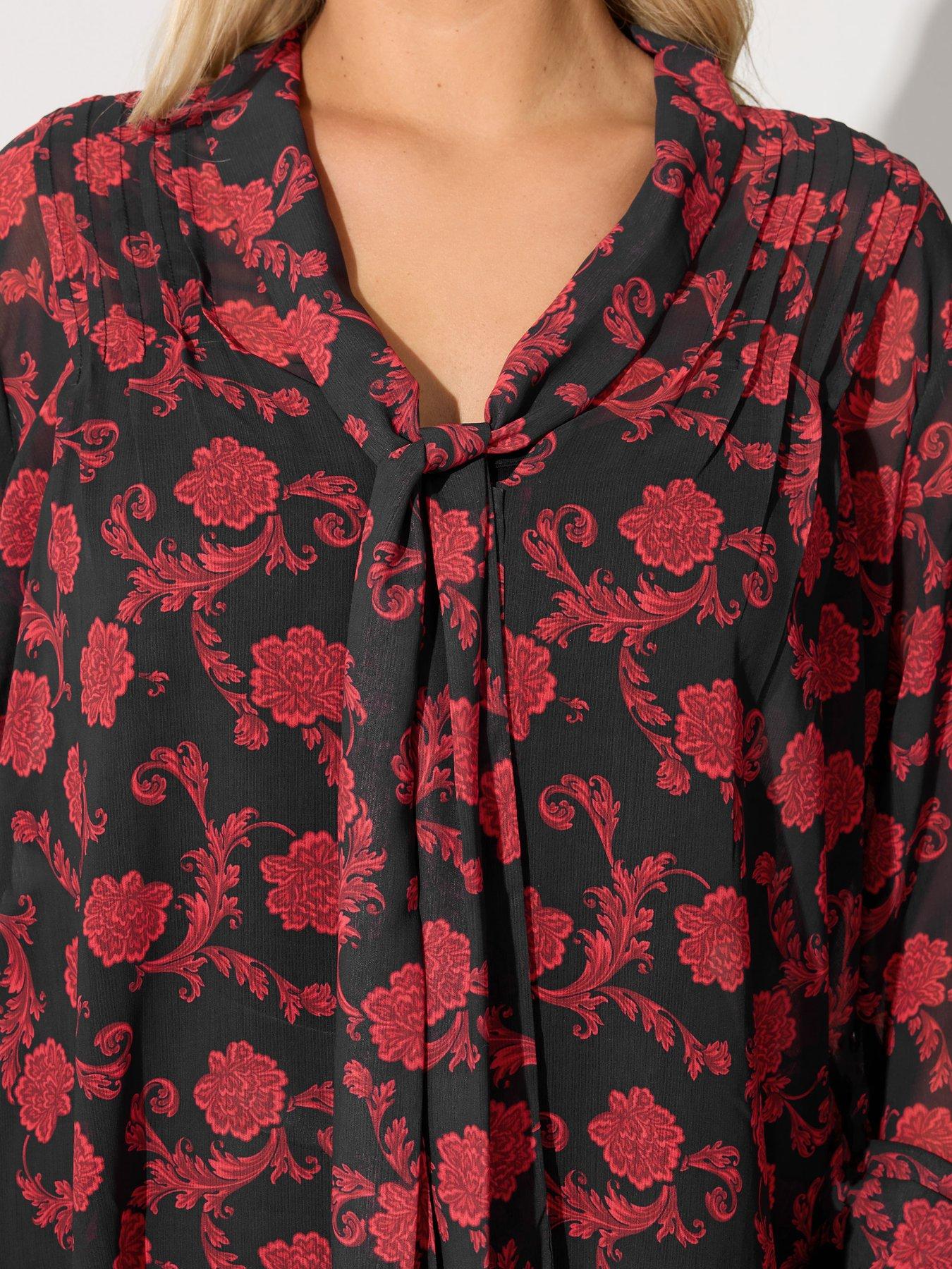 yours-curve-pleated-bow-blouse-blackoutfit