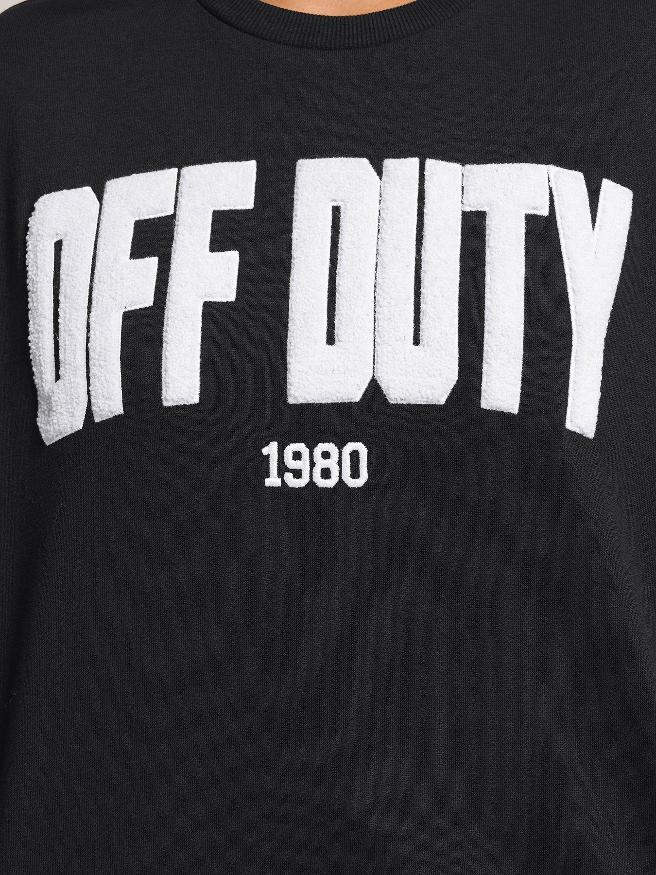 Image 4 of 4 of Yours Curve Off Duty Crew Neck Sweatshirt - Black