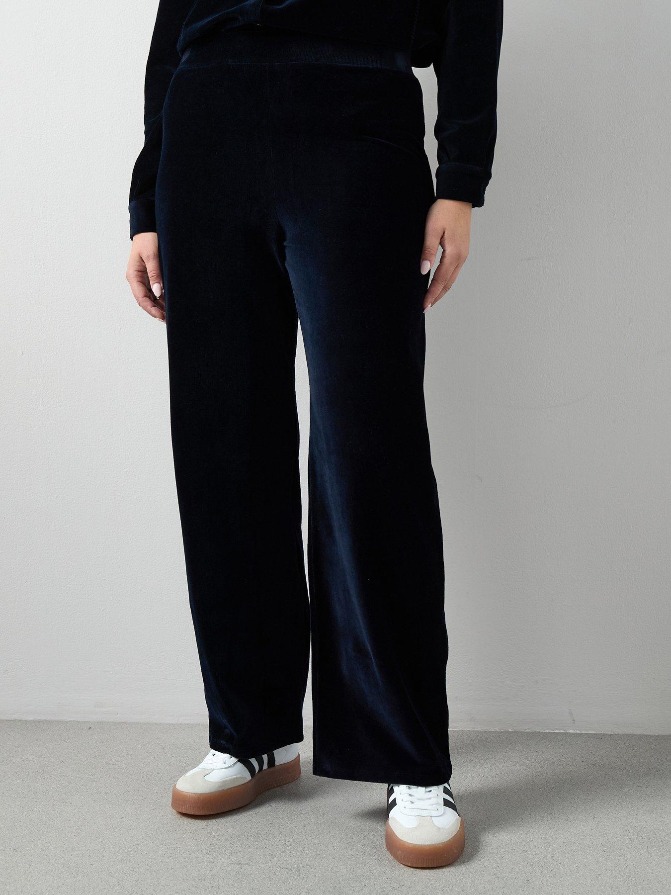 the-very-collection-curve-stretch-cord-wide-leg-trouser-co-ord-blue