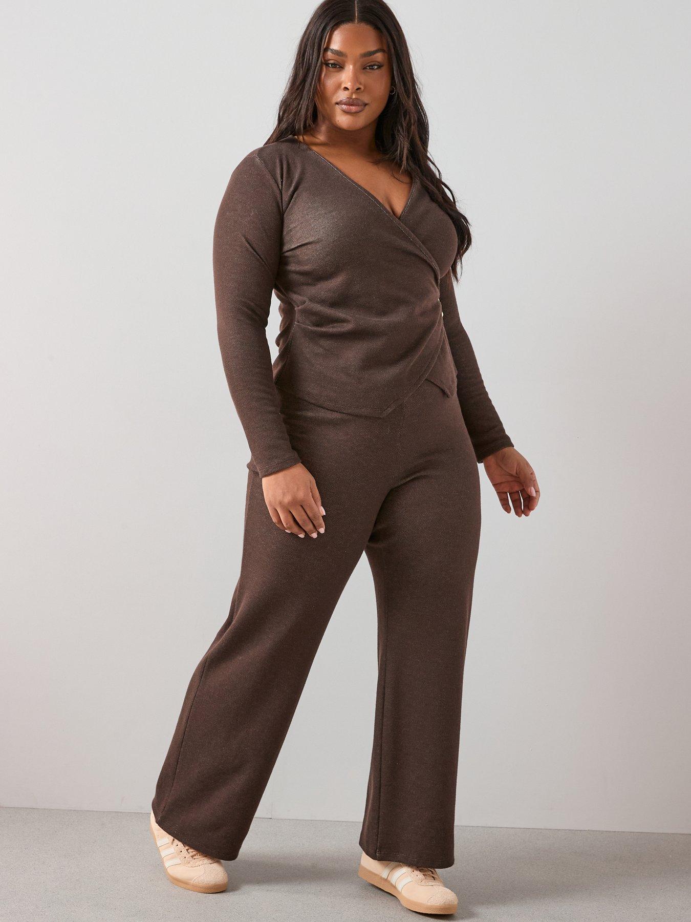 the-very-collection-curve-wide-leg-trouser-co-ord-brownfront