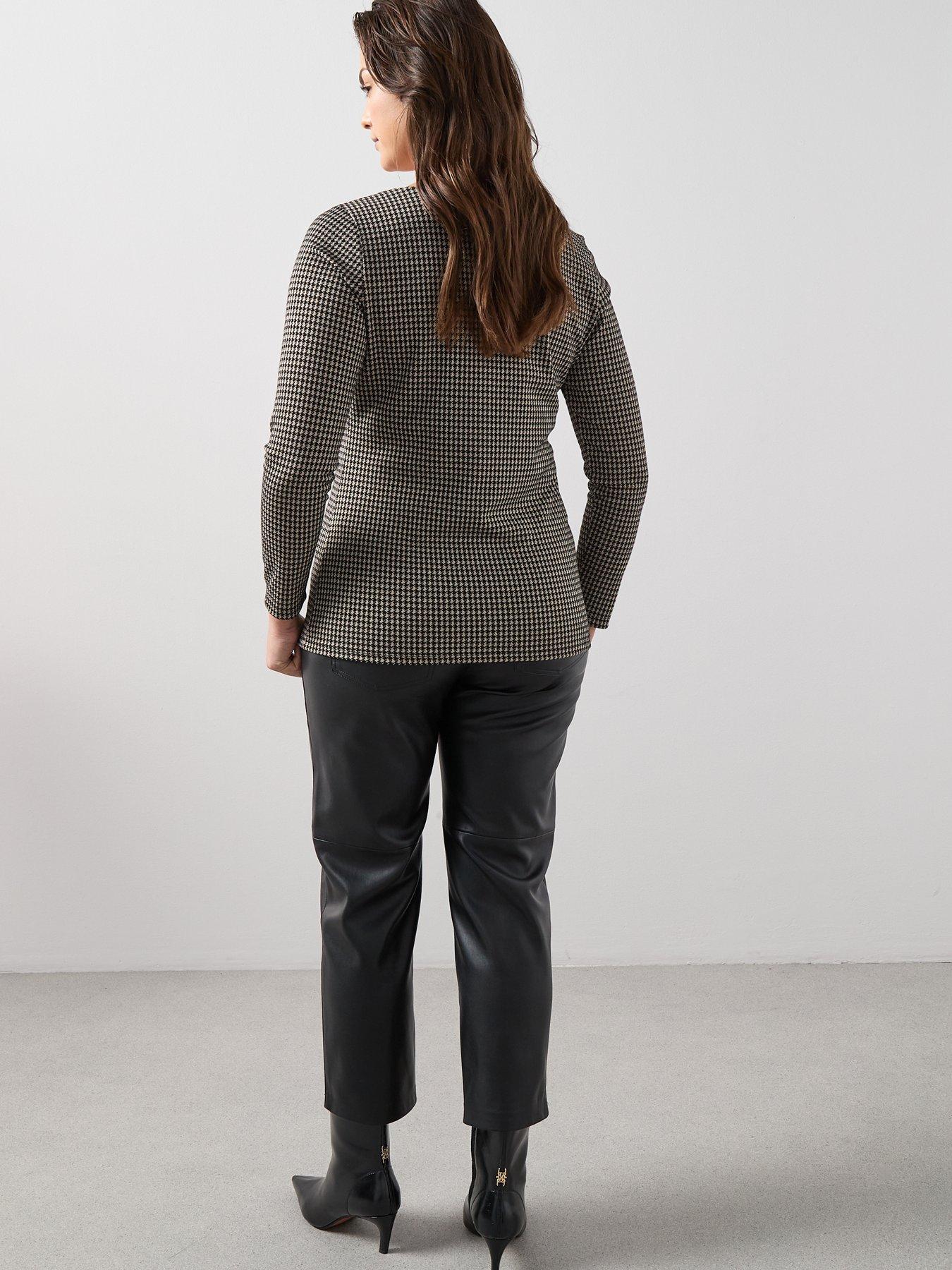 Image 2 of 6 of The Very Collection Curve Stretch Check Peplum Top