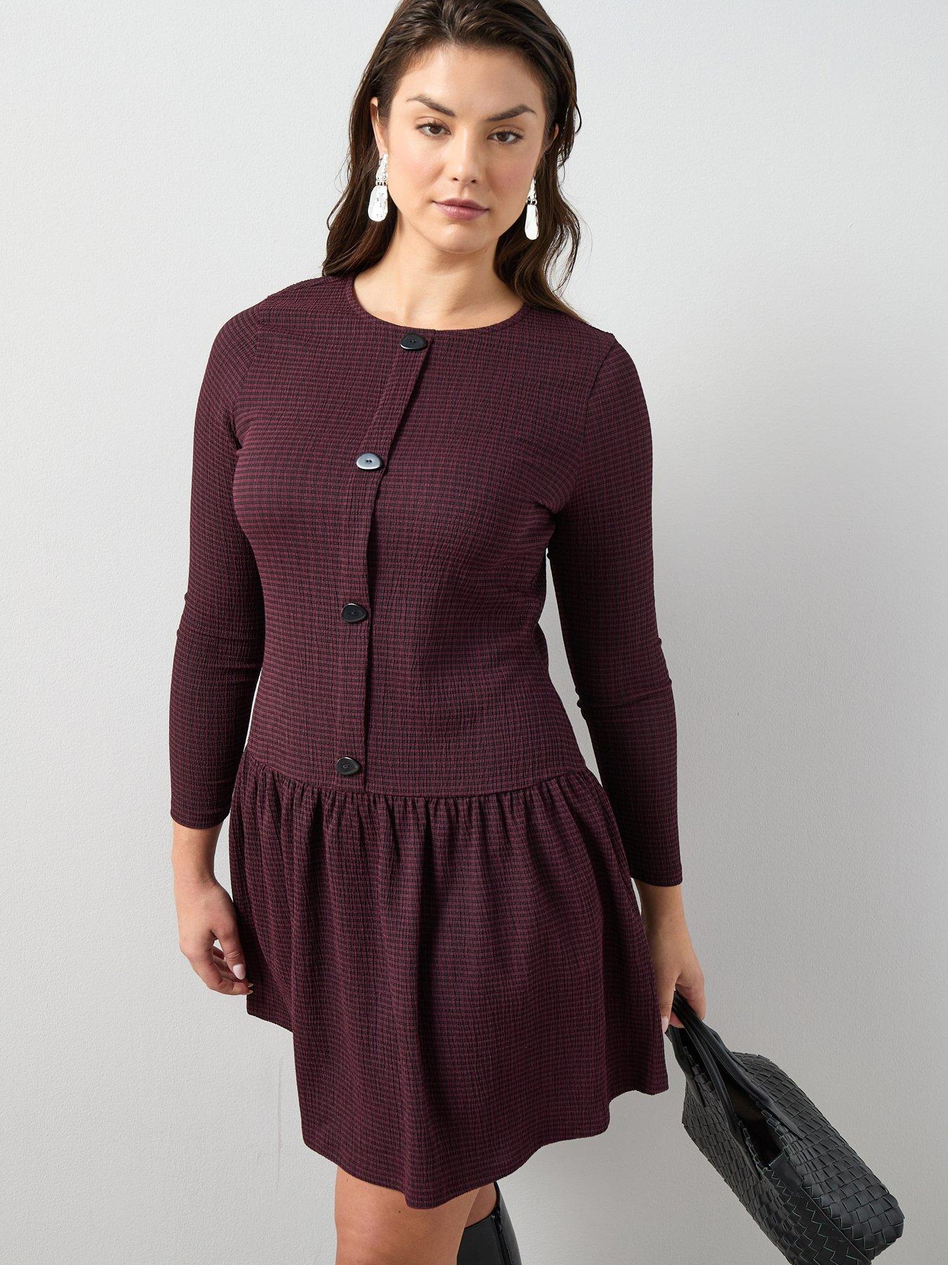 the-very-collection-curve-stretch-check-dropped-waist-mini-dress-multiback