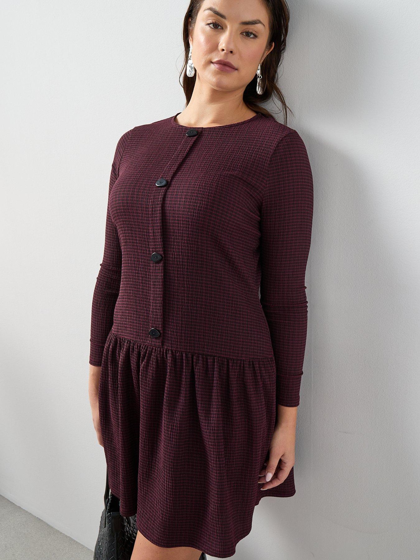 the-very-collection-curve-stretch-check-dropped-waist-mini-dress-multidetail