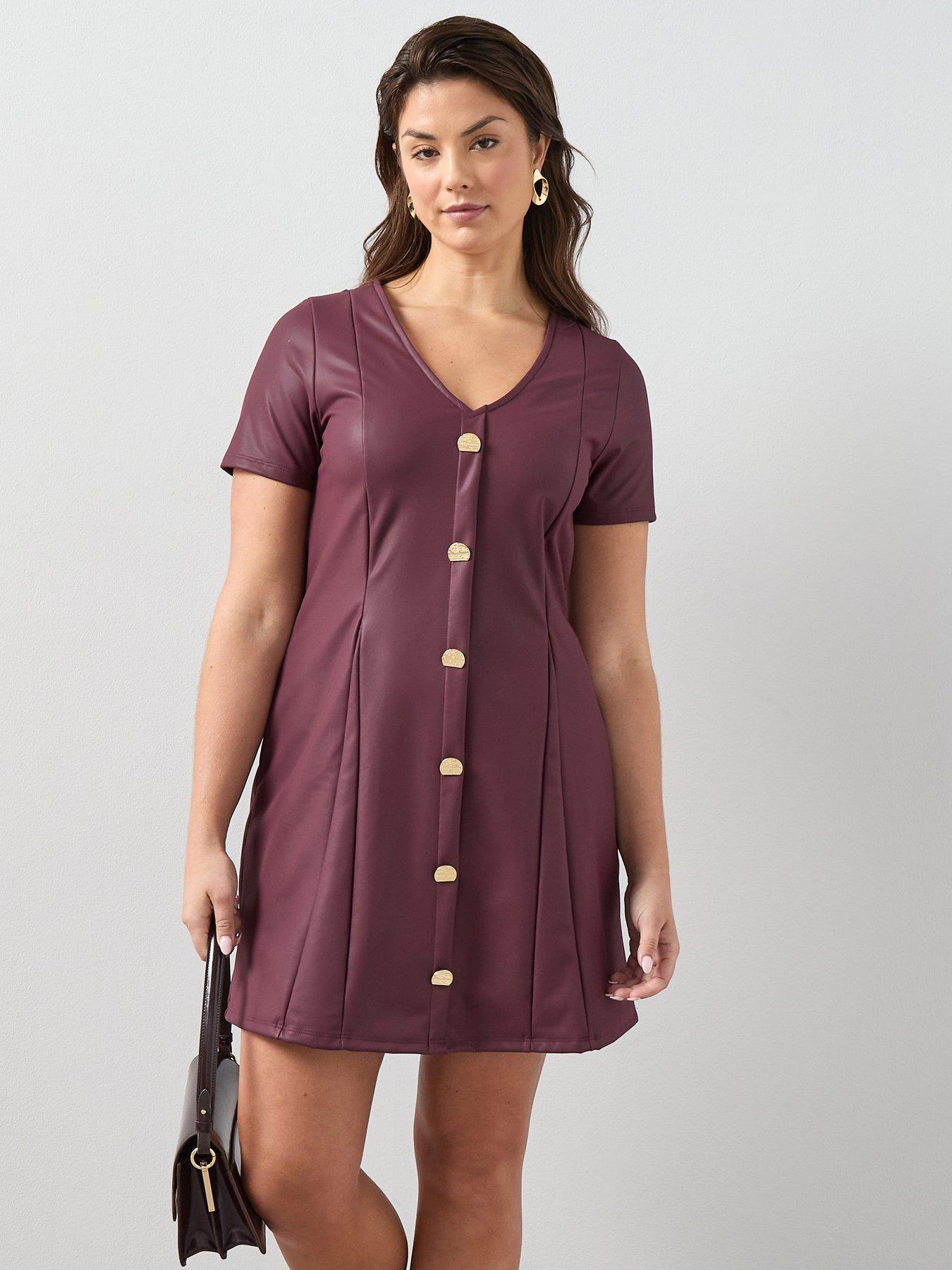 Image 3 of 6 of The Very Collection Curve Stretch Pu Button Detail Mini