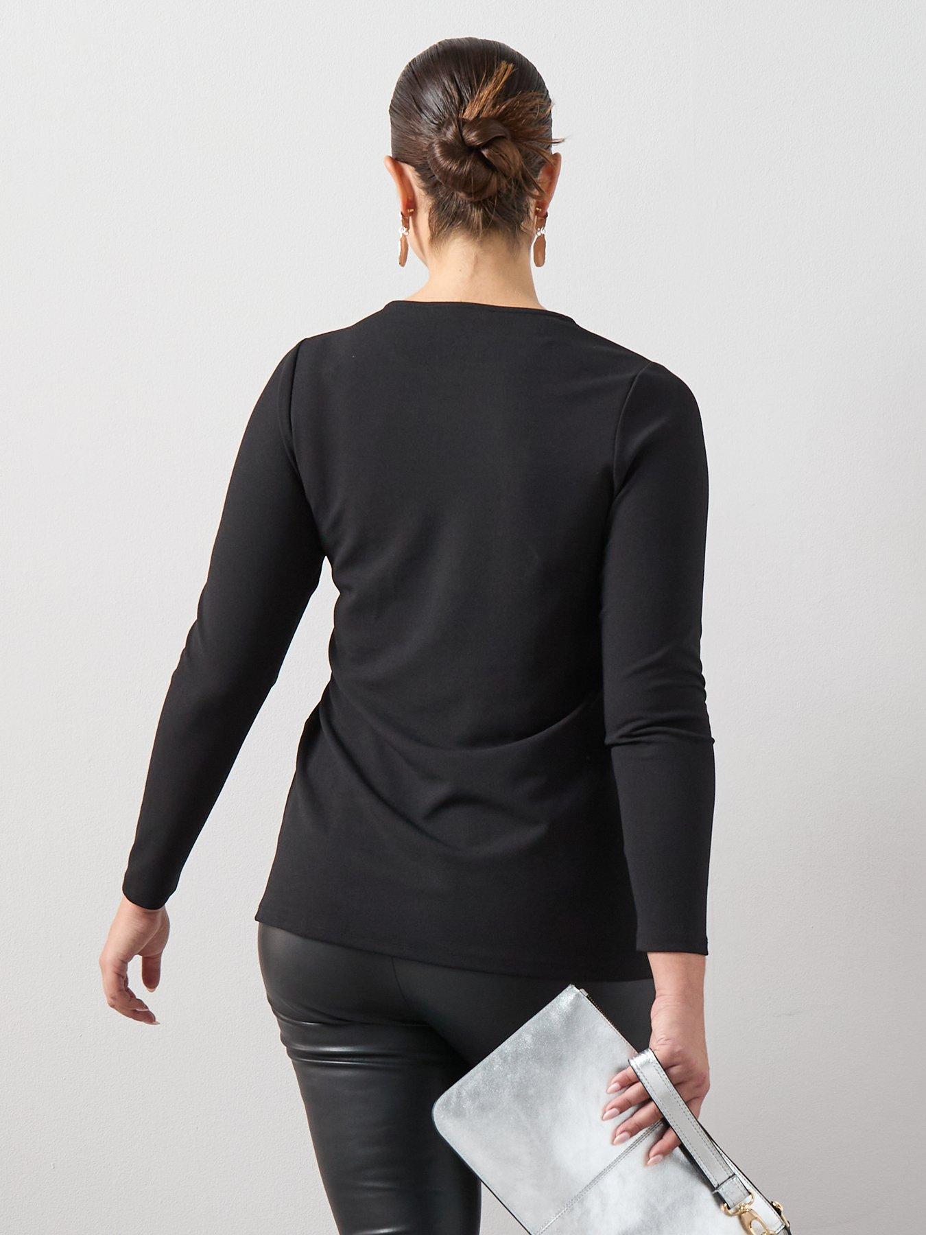 the-very-collection-curve-bow-detail-long-sleeve-top-blackstillFront