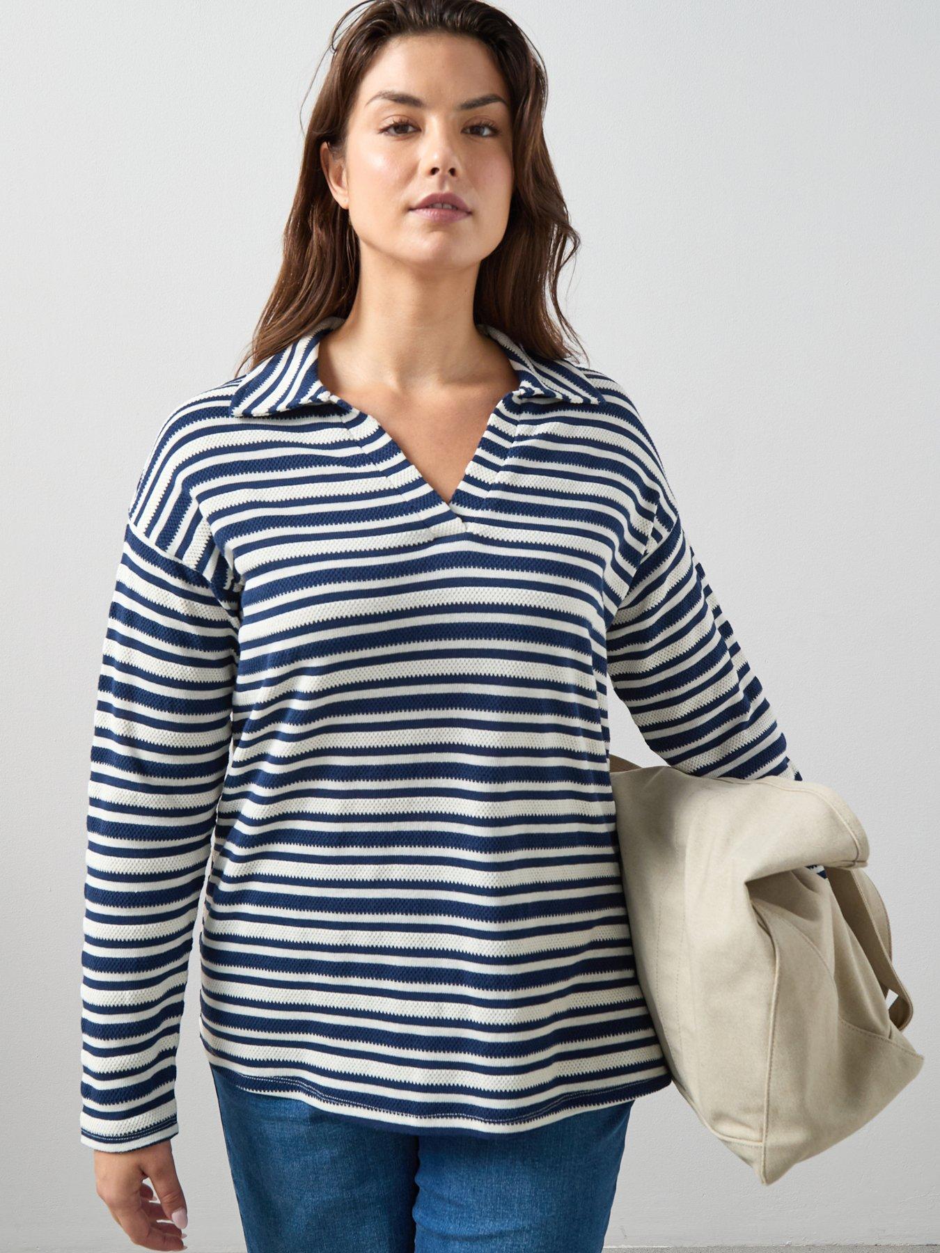 the-very-collection-curve-stripe-collared-top-multi