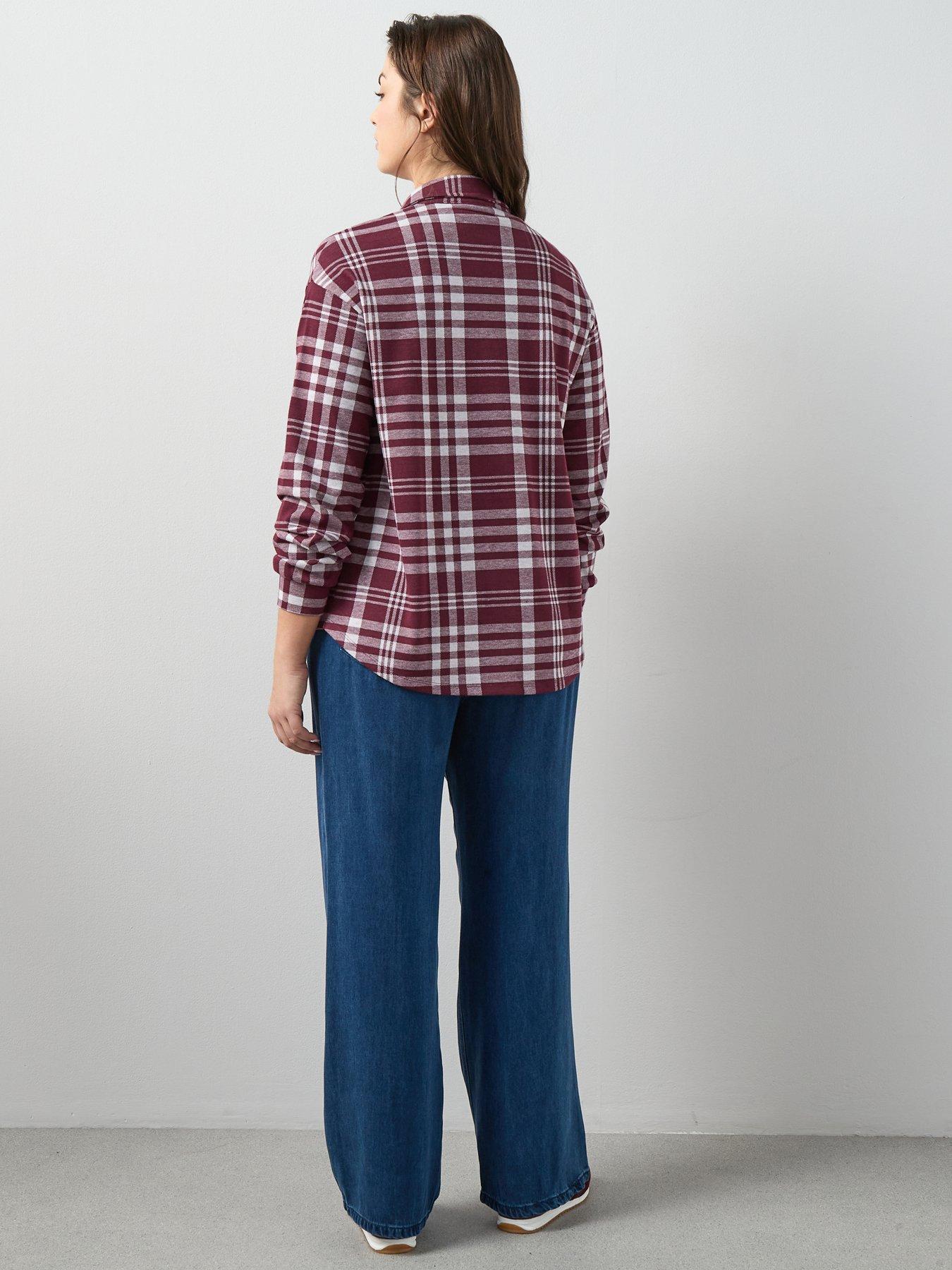 the-very-collection-curve-stretch-check-shirt-redstillFront