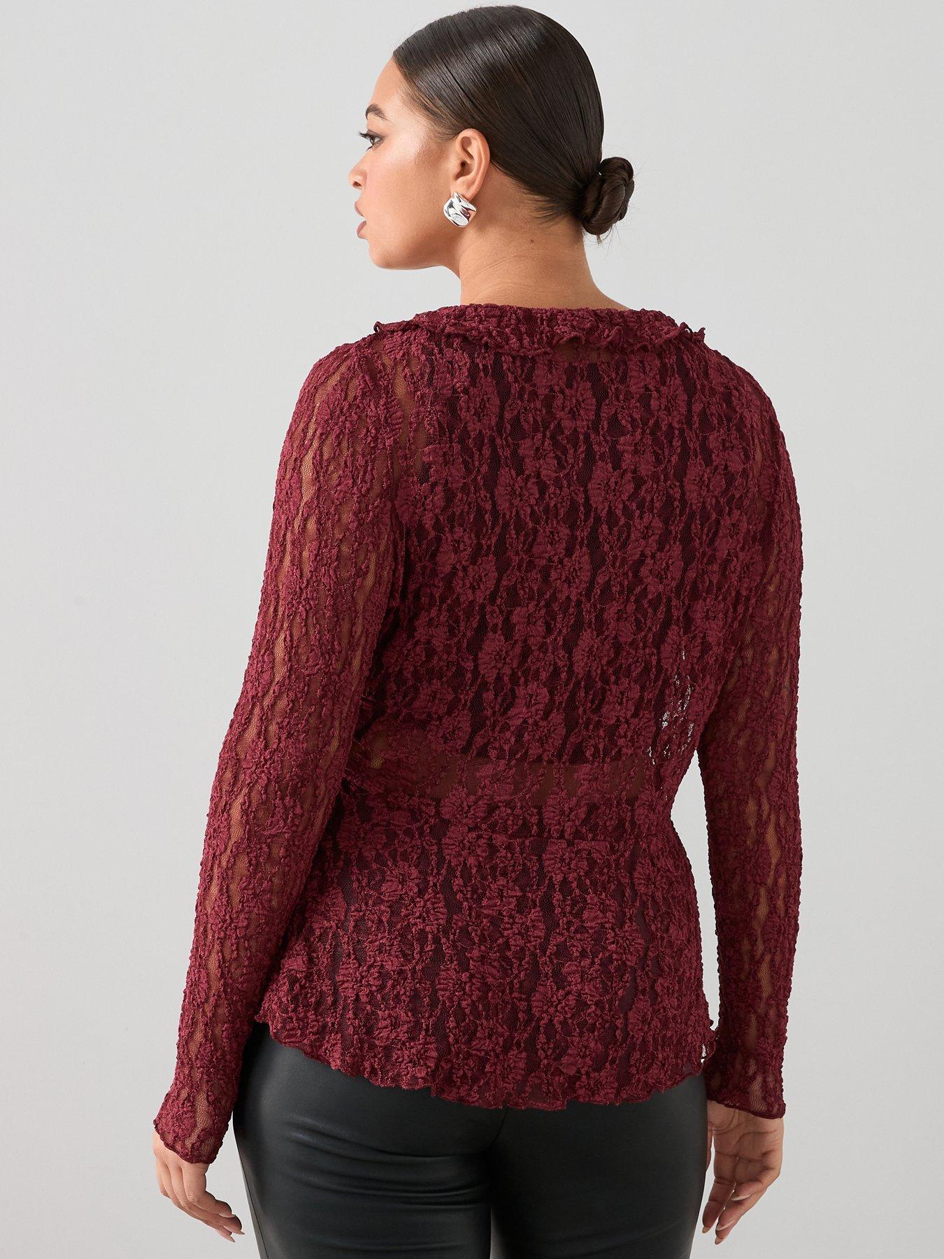 Image 2 of 6 of The Very Collection Curve Curve Lace Tie Top