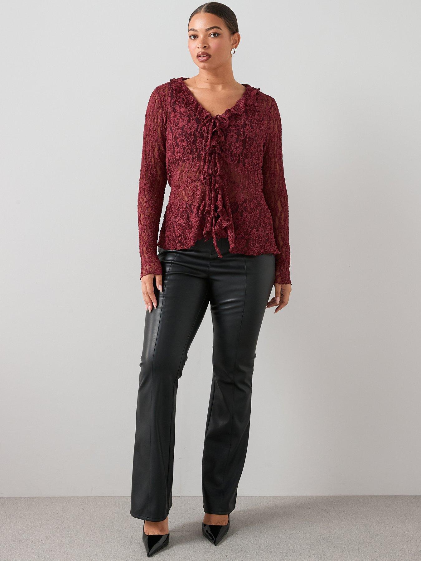 Image 3 of 6 of The Very Collection Curve Curve Lace Tie Top