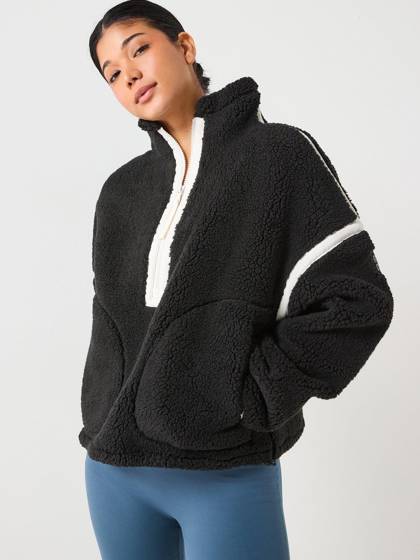 Image 1 of 6 of Gym + Coffee Womens Training Industry Half Zip Top - Black