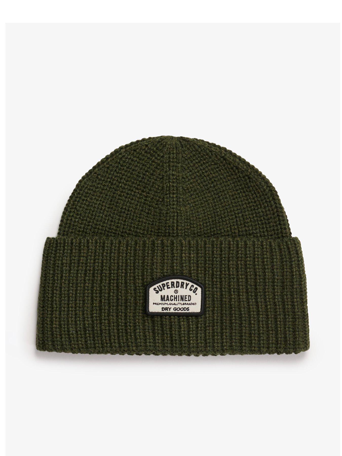 Image 1 of 2 of Superdry Trucker Knitted Beanie Hat - Khaki