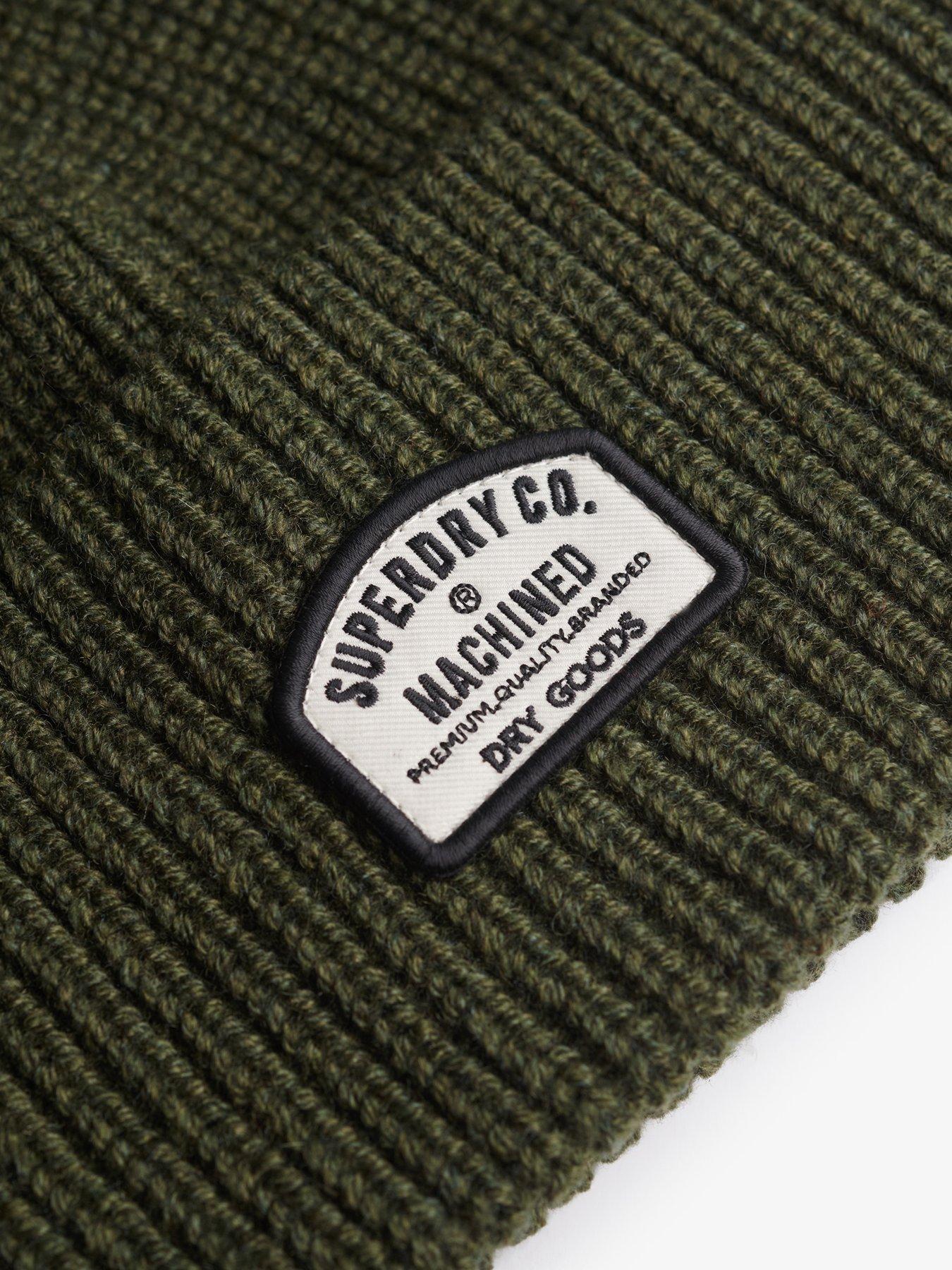 Image 2 of 2 of Superdry Trucker Knitted Beanie Hat - Khaki