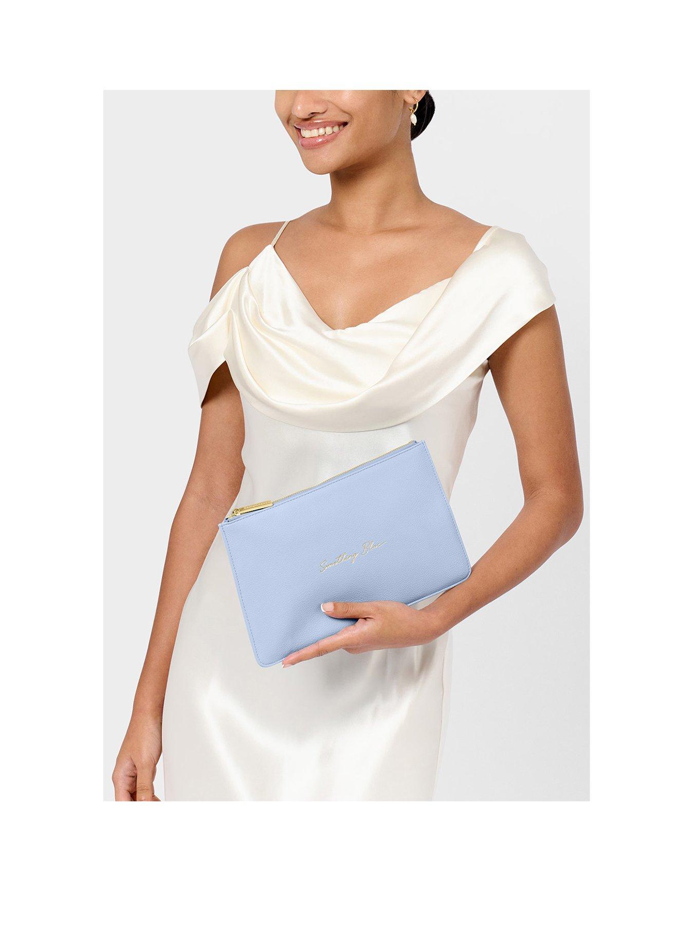 Katie Loxton BRIDAL SENTIMENT POUCH , SOMETHING BLUE, Powder Blue