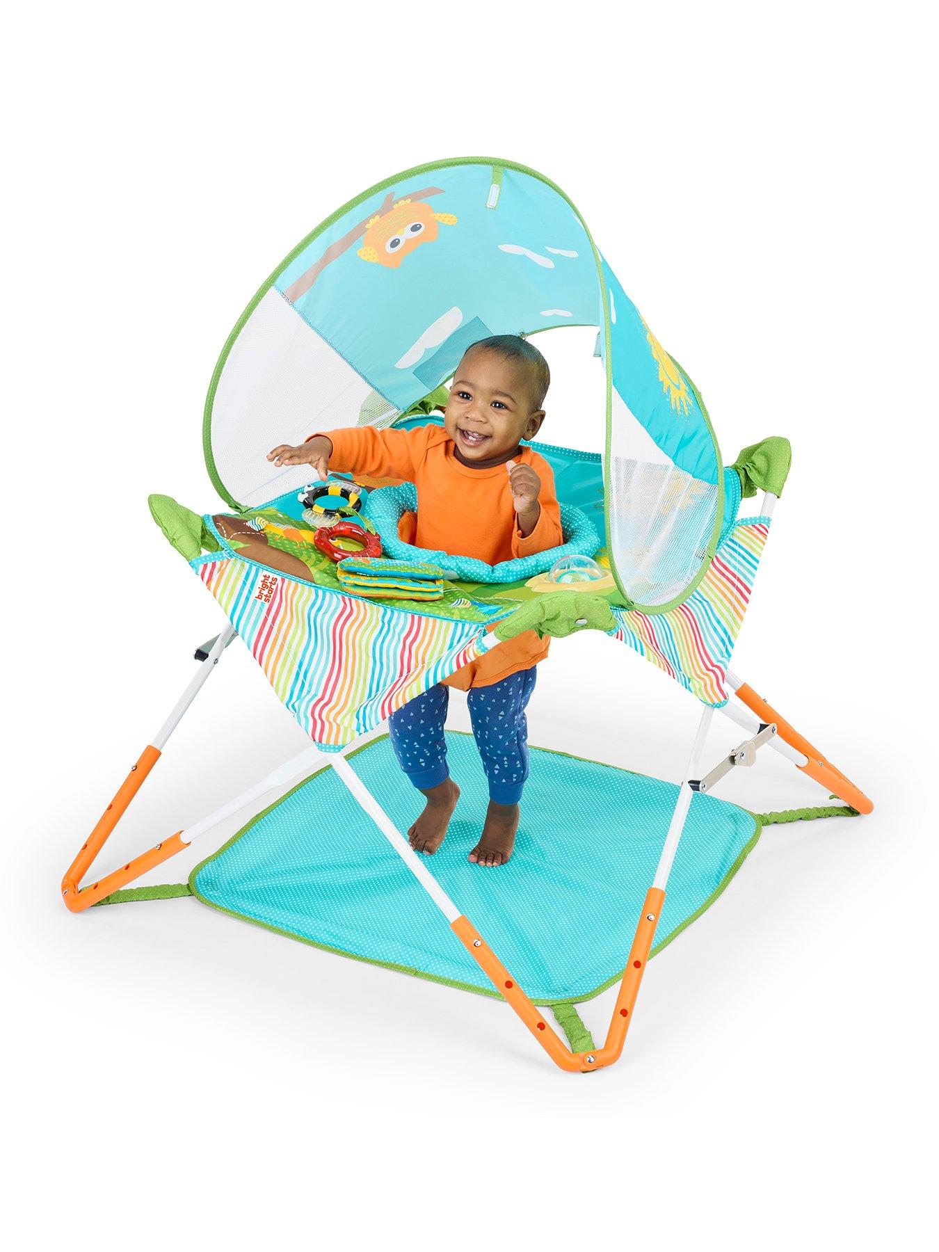 Image 1 of 8 of Bright Starts Bright Starts Pop 'N Jump Portable Activity Jumper, Owl Forest