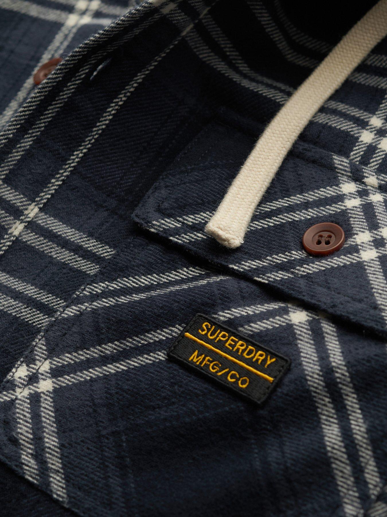 Image 5 of 5 of Superdry Surplus Hooded Check Shirt - Navy