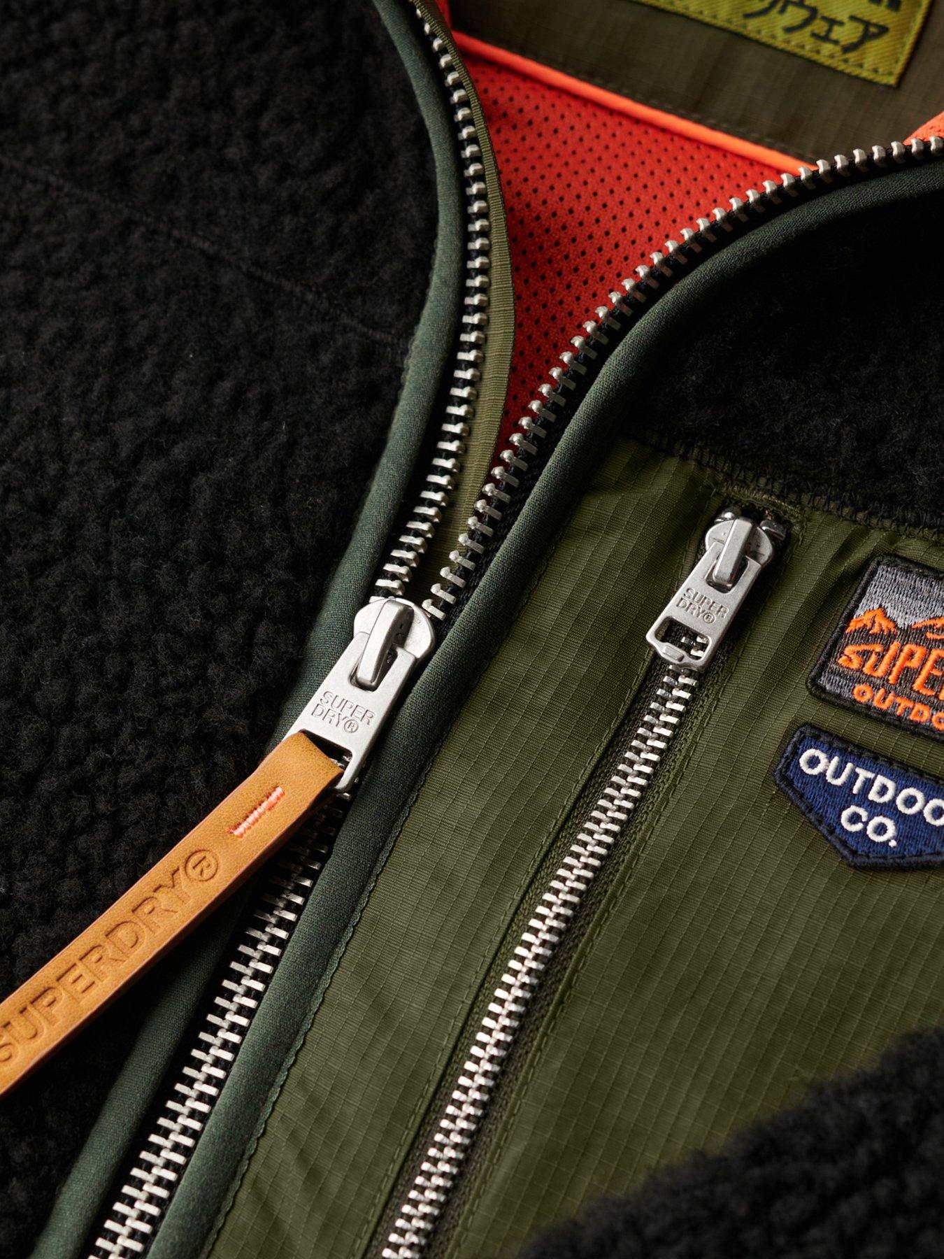 Image 5 of 6 of Superdry Vinage Retro Full Zip Fleece Jacket - Black