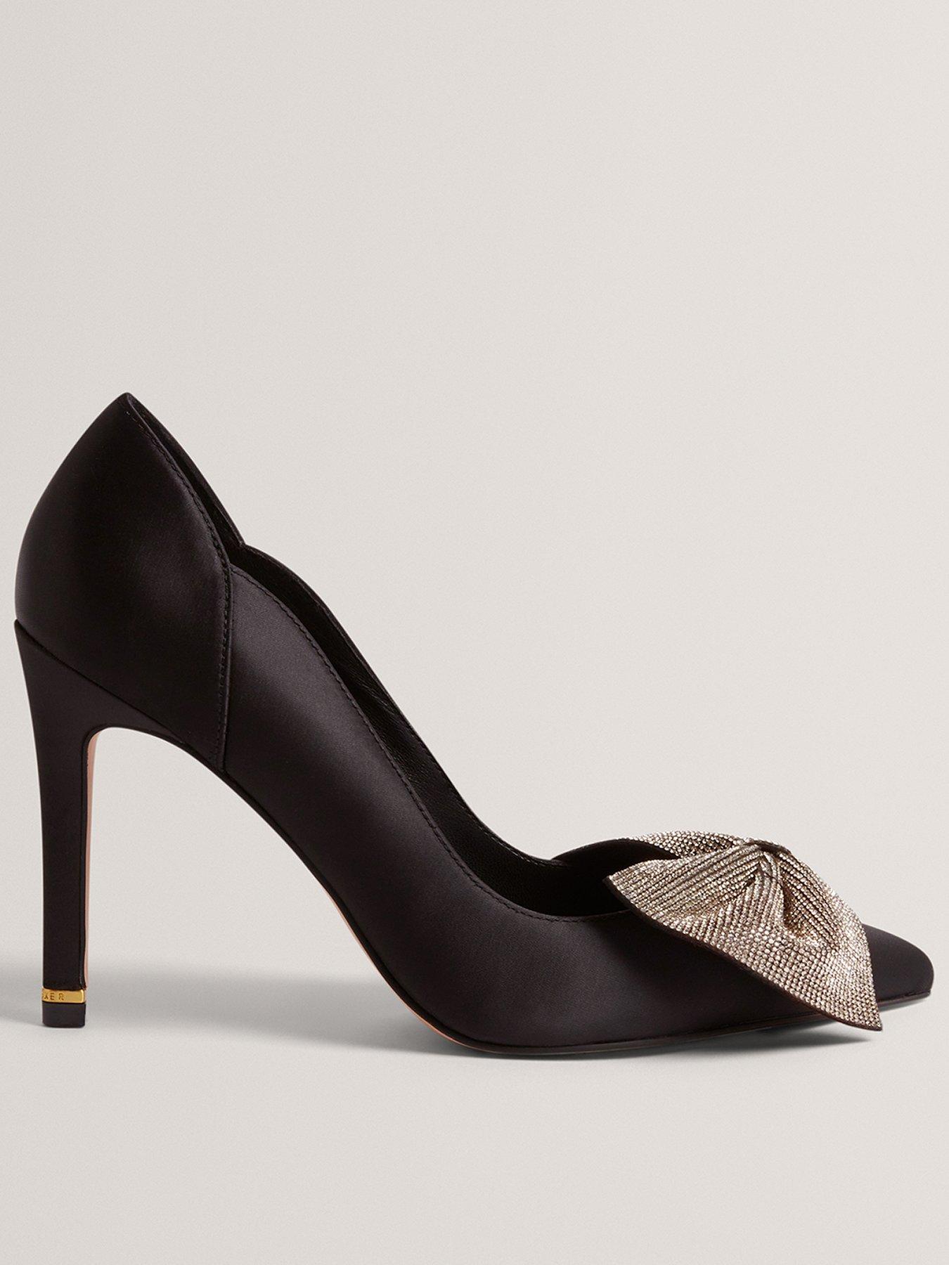 Ted Baker Bow Embellished Heel Court Shoes - Black