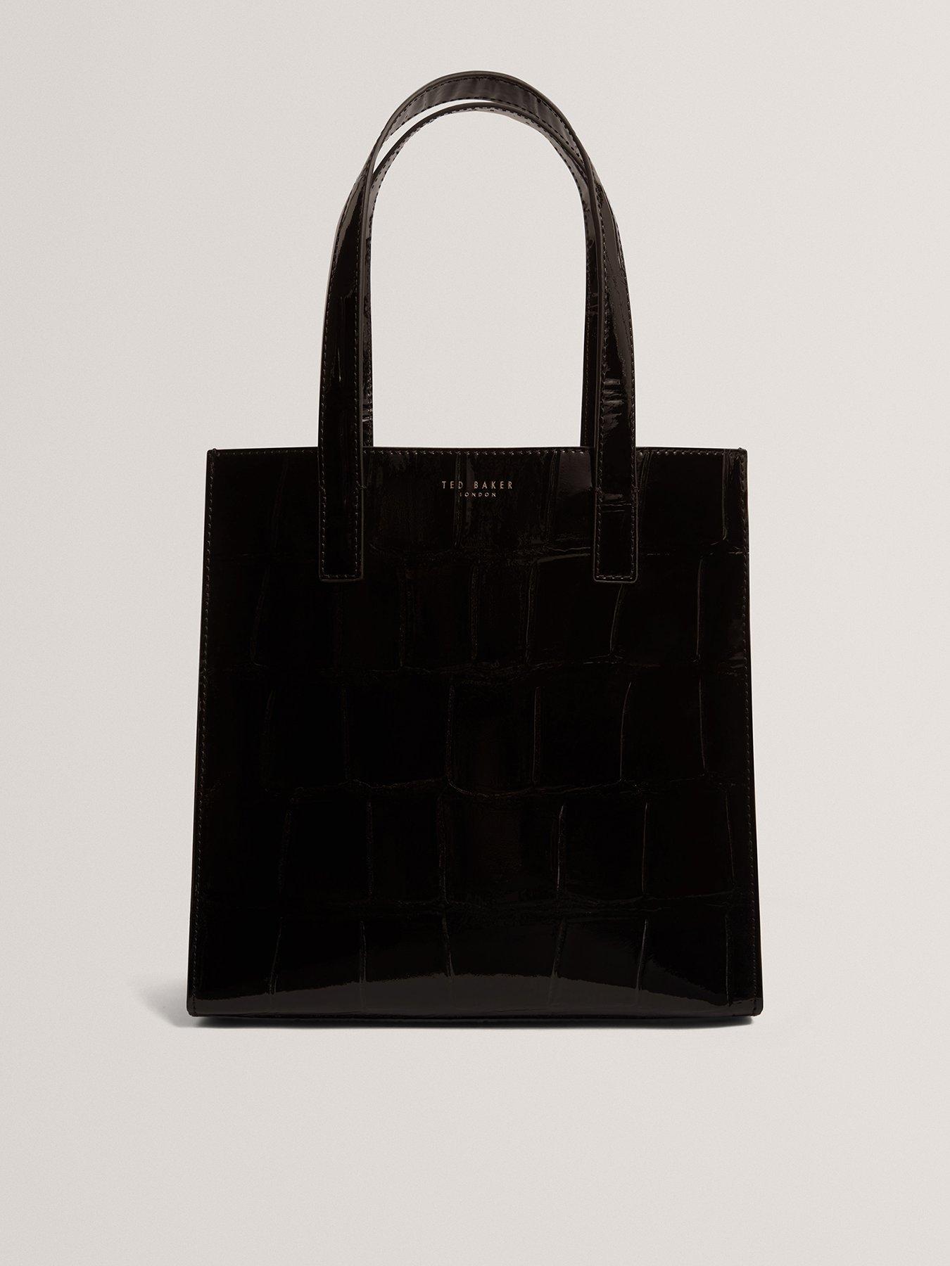 Image 1 of 5 of Ted Baker Croc Effect Small Icon Bag - Black