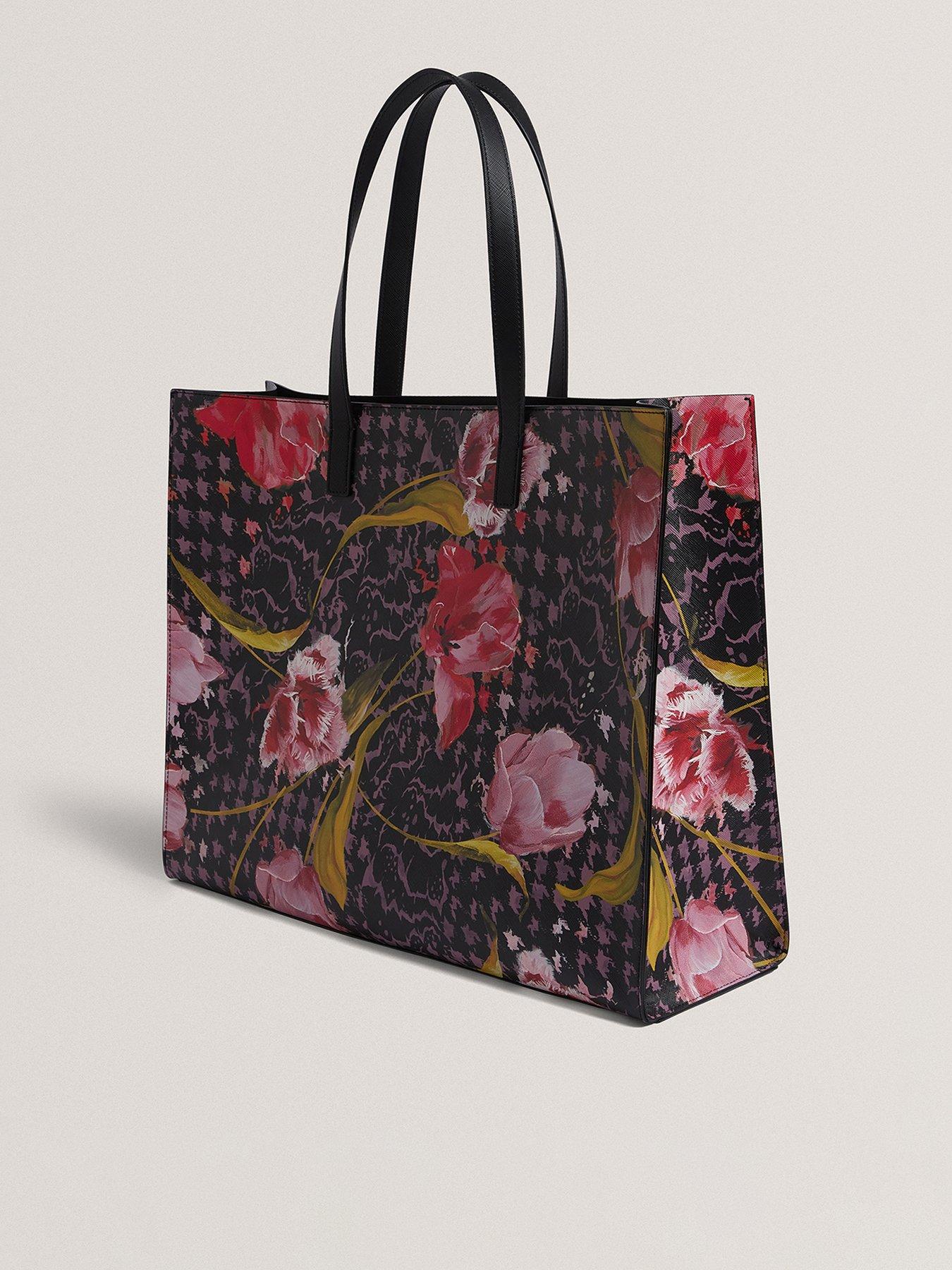 ted-baker-floral-printed-extra-large-icon-bag-black