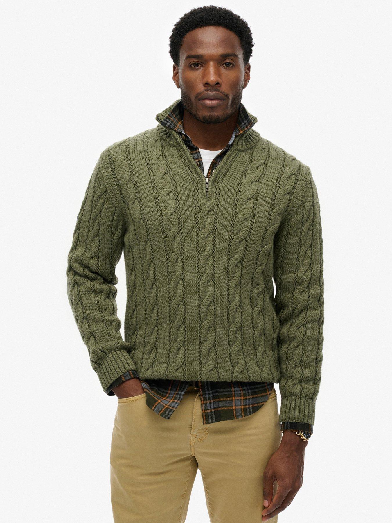 superdry-jacob-cable-half-zip-knitted-jumper-greenfront